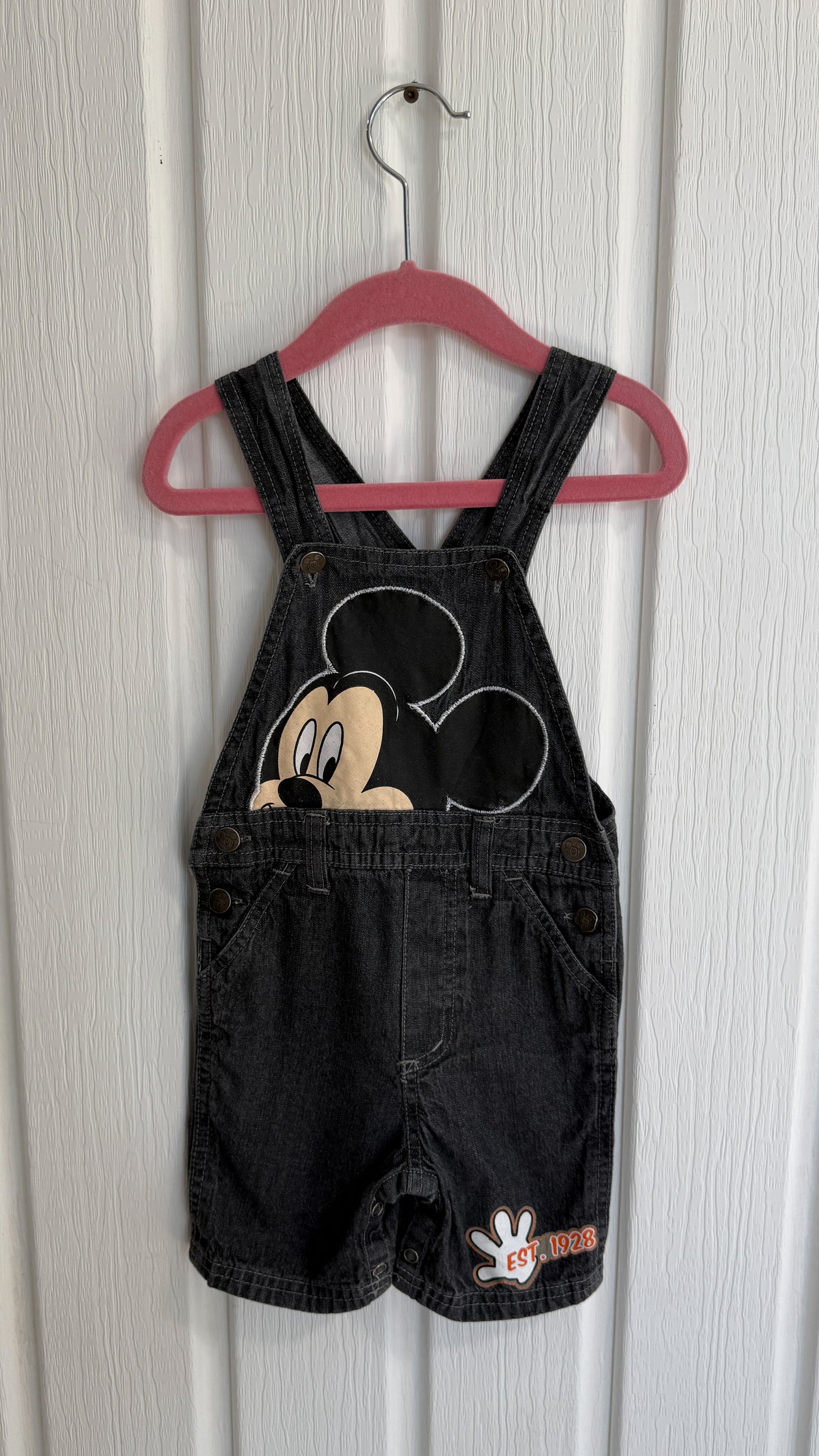 Enfants- salopette-shorts en jeans Mickey - 2ans