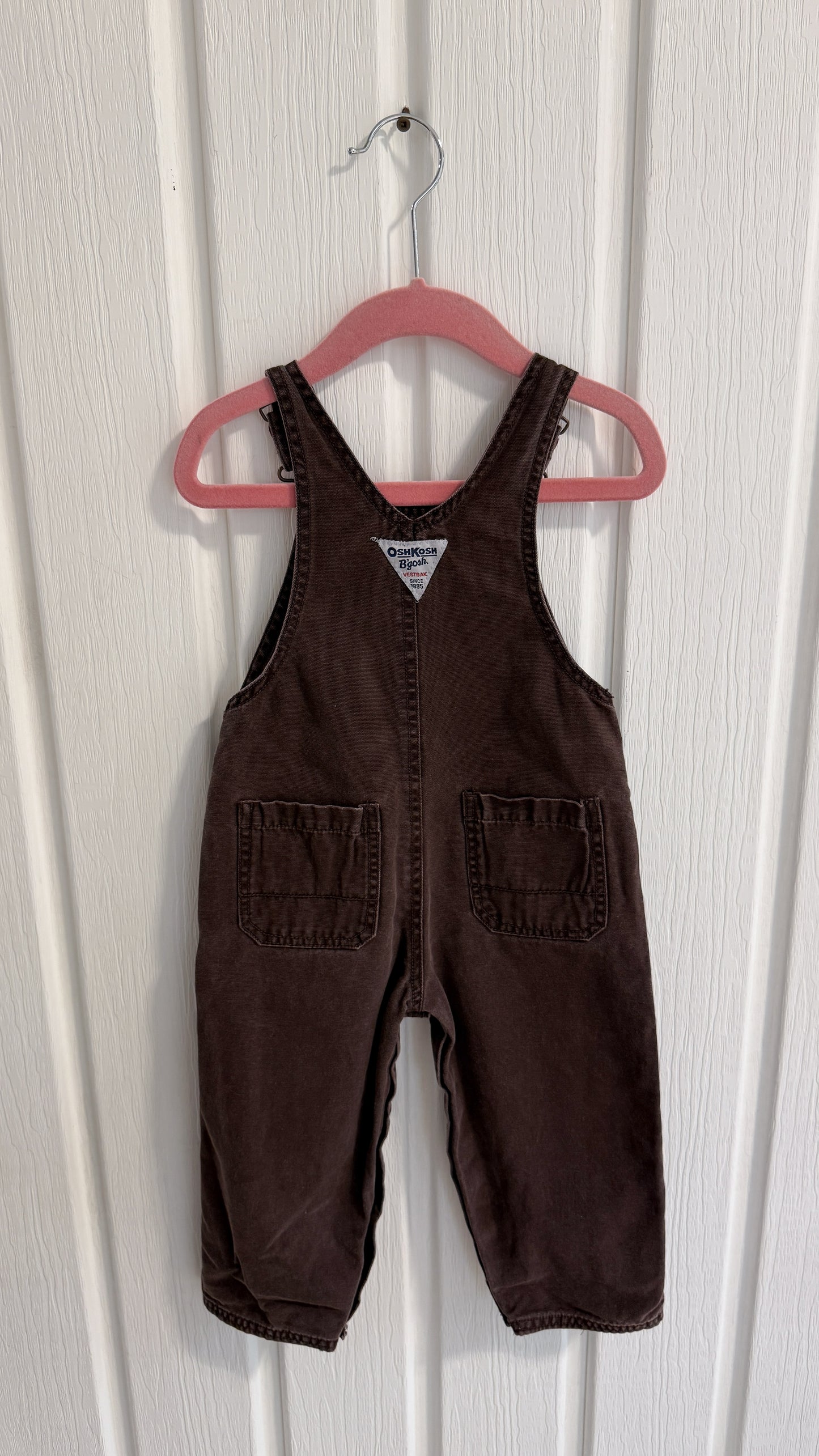 Enfants- salopette en jeans brun camion/helico- 24mois