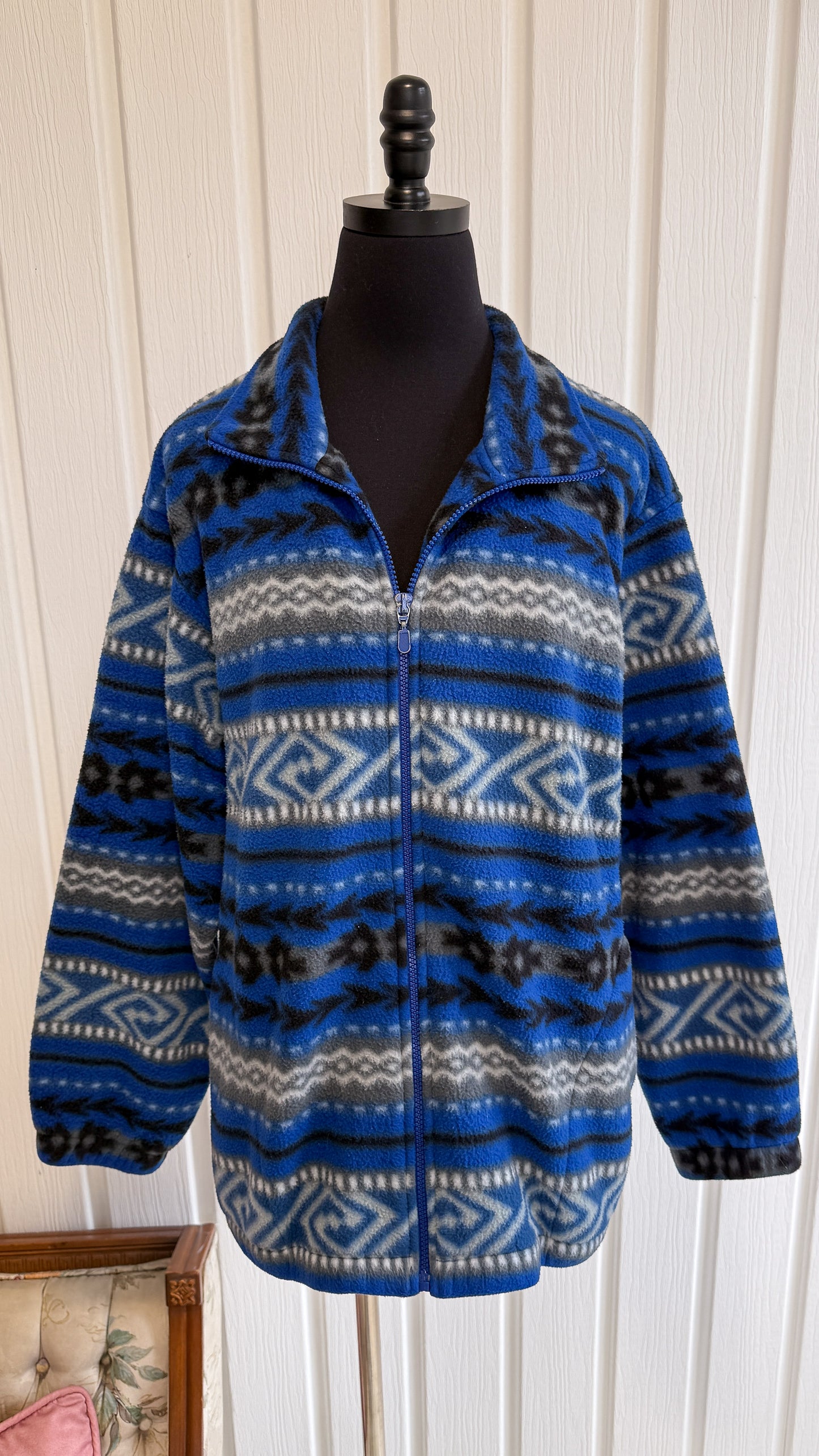 Veste en polar rayé- x-large