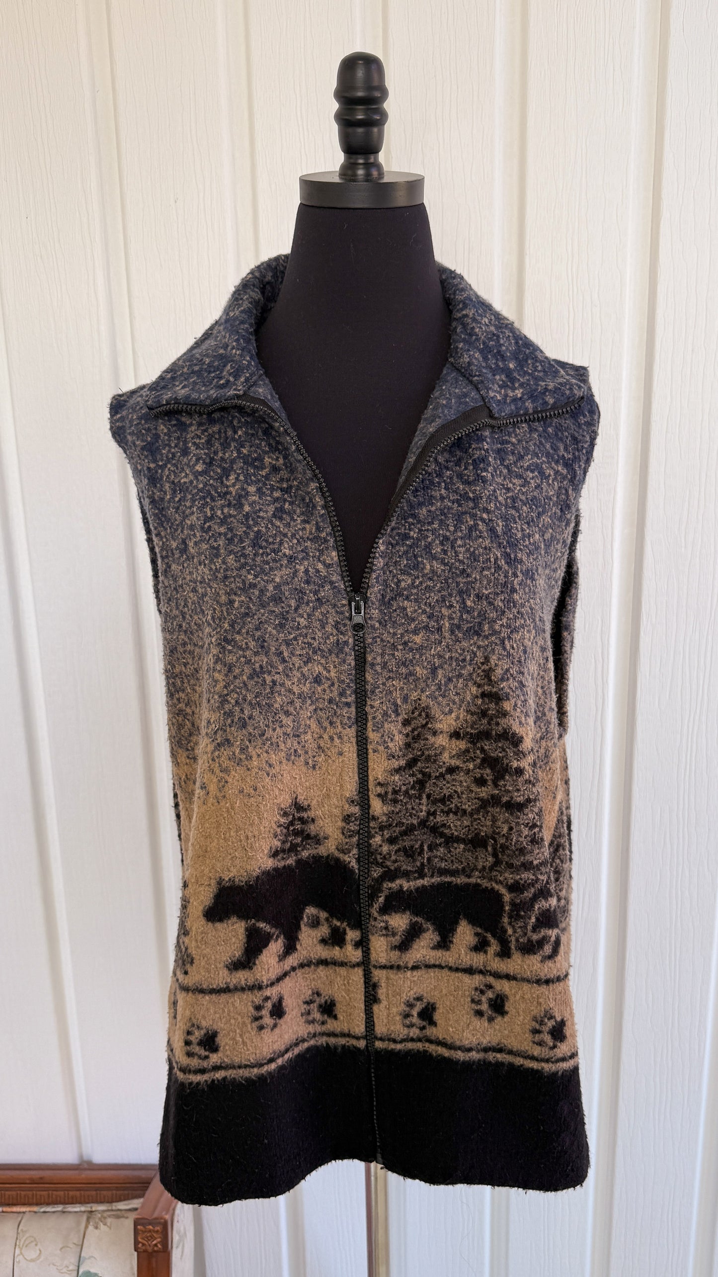 Veste sans manche en polar ours- large