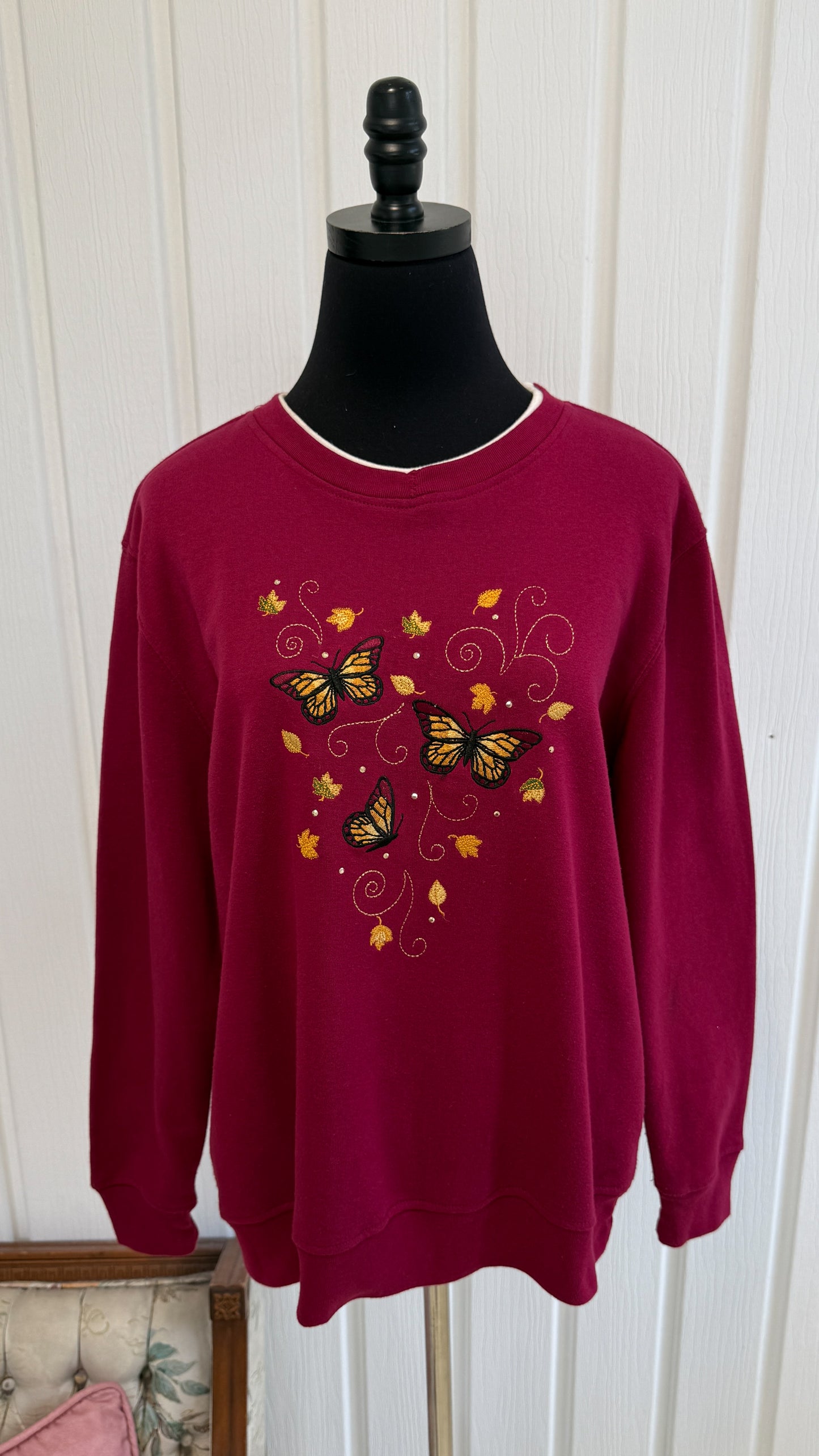 Chandail crewneck bourgogne monarques- large
