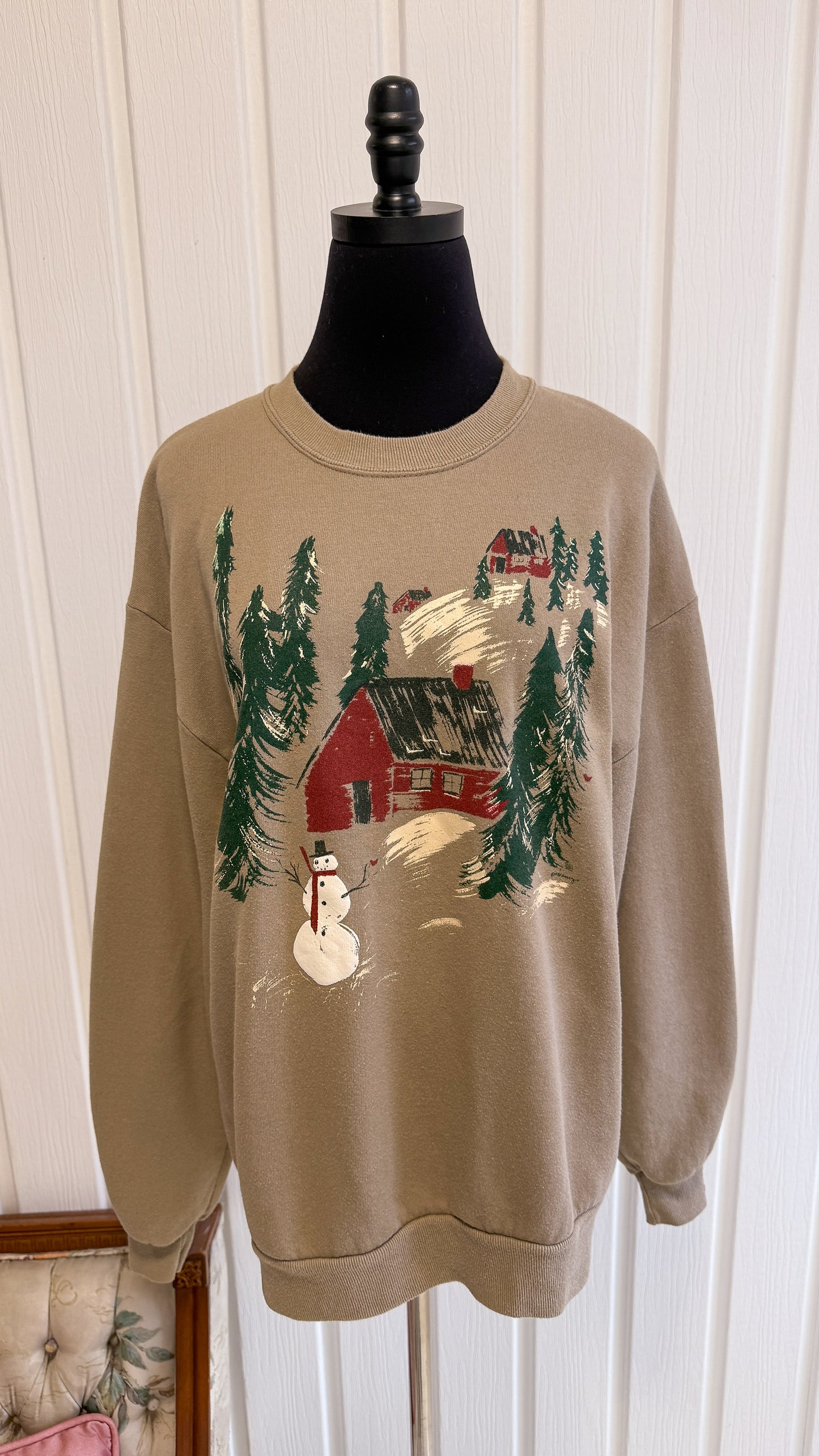 Chandail crewneck beige hiver- medium