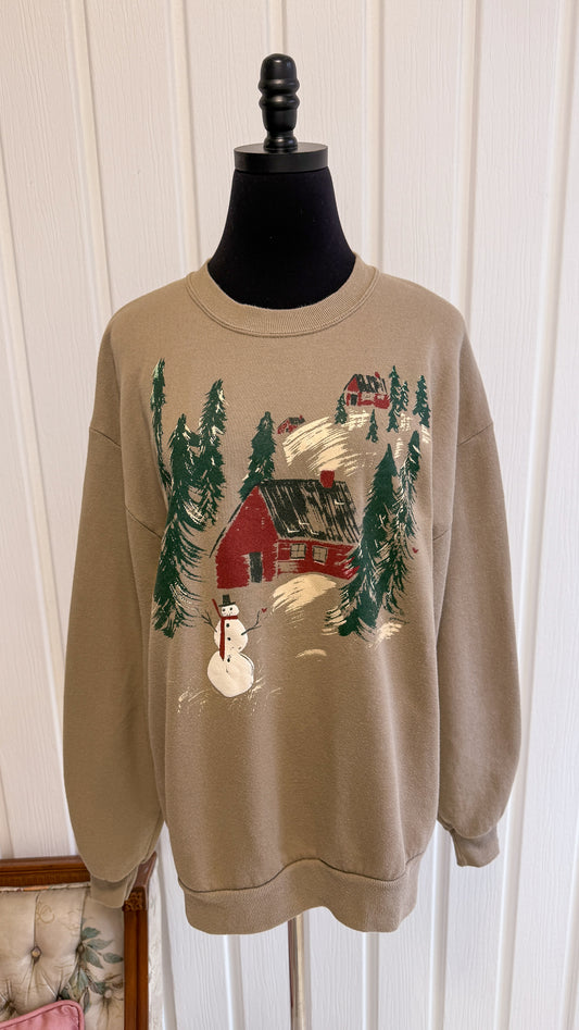 Chandail crewneck beige hiver- medium