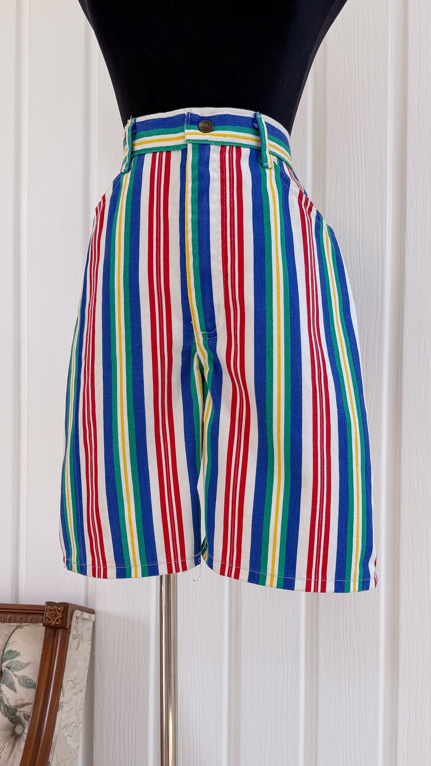 Bermuda en jeans rayé- small
