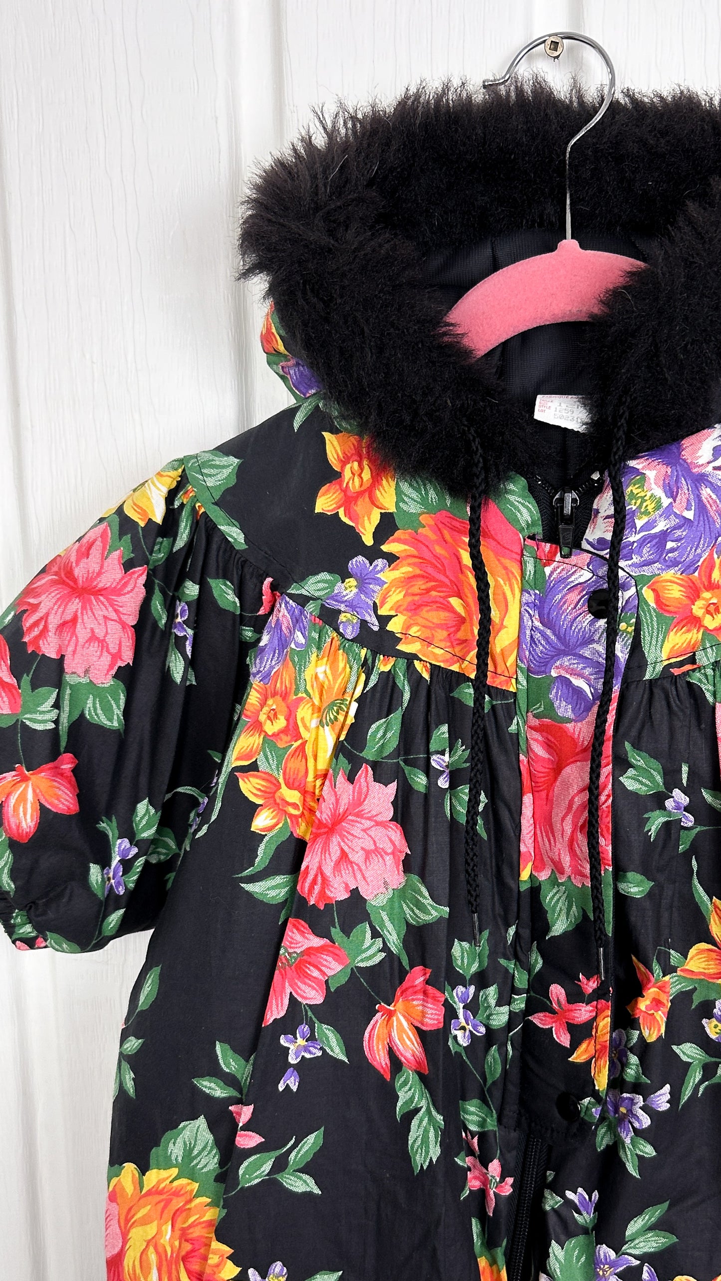 Enfants- habit de neige noire fleuris- 12m