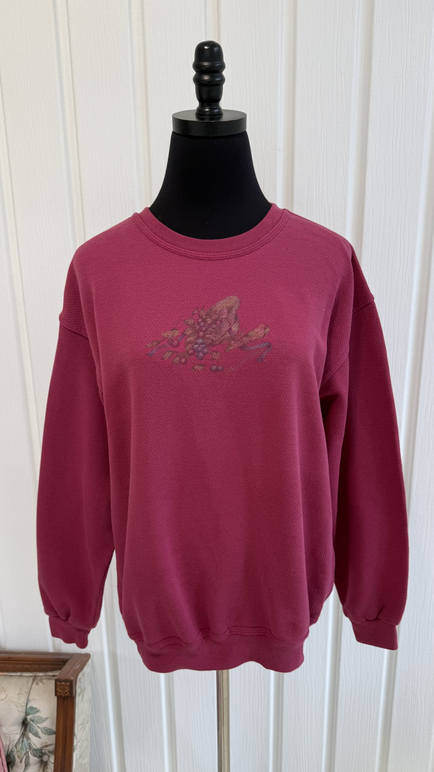 Chandail crewneck rose chapeau- large