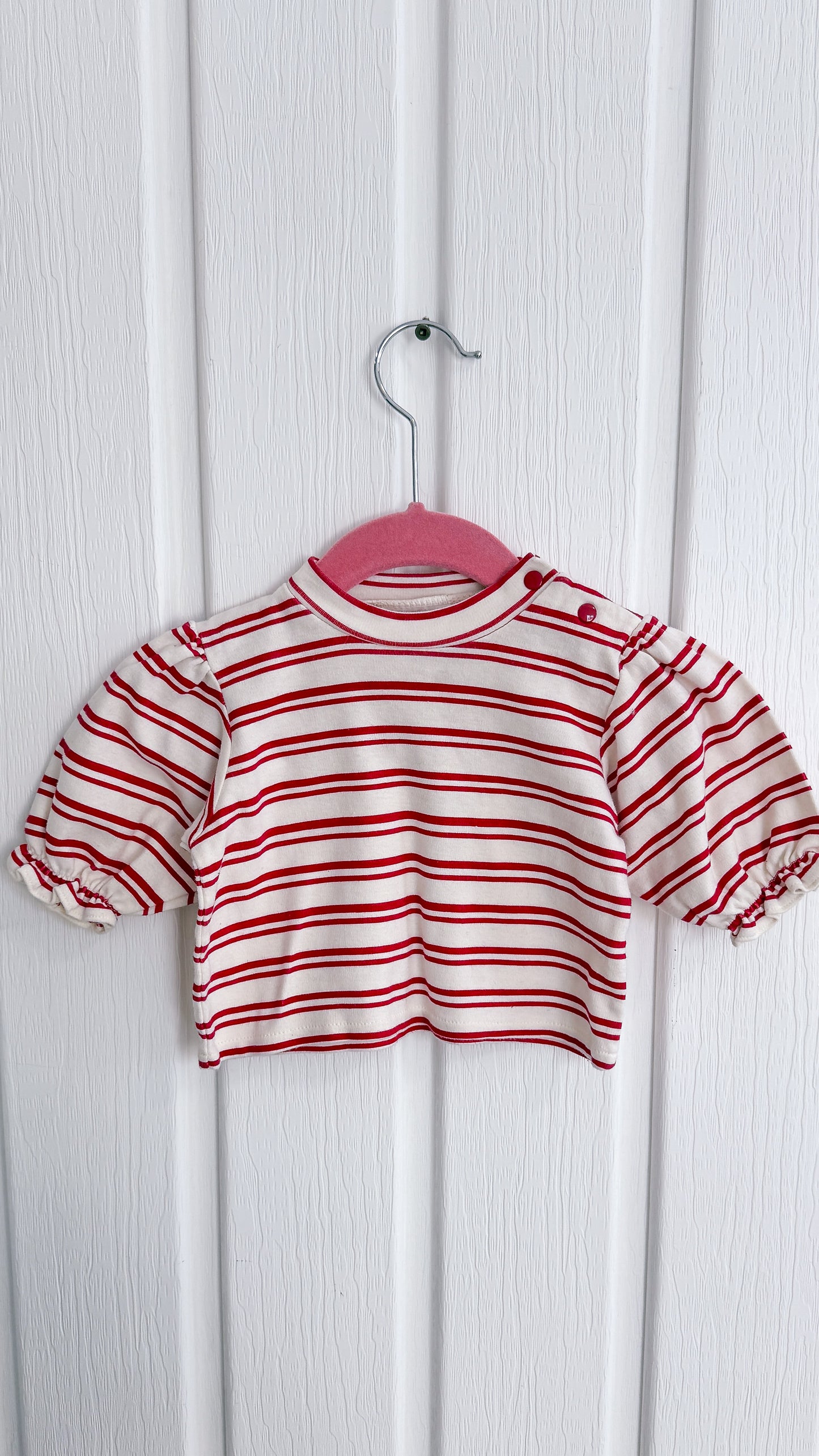 Enfants- chandial blanc rayé rouge- 12m