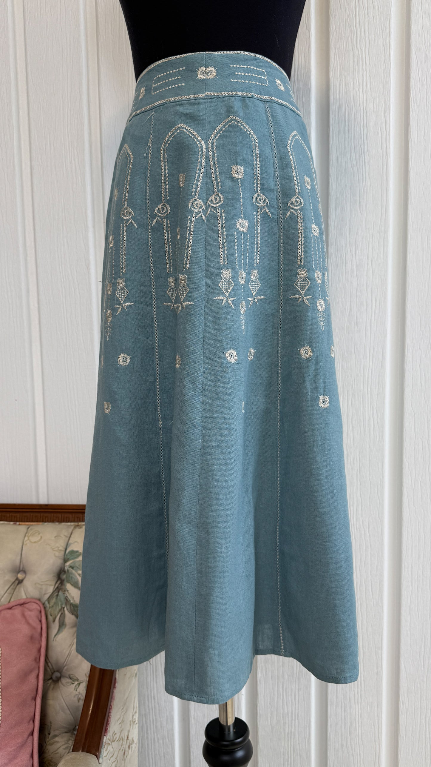 Jupe en lin bleu- medium