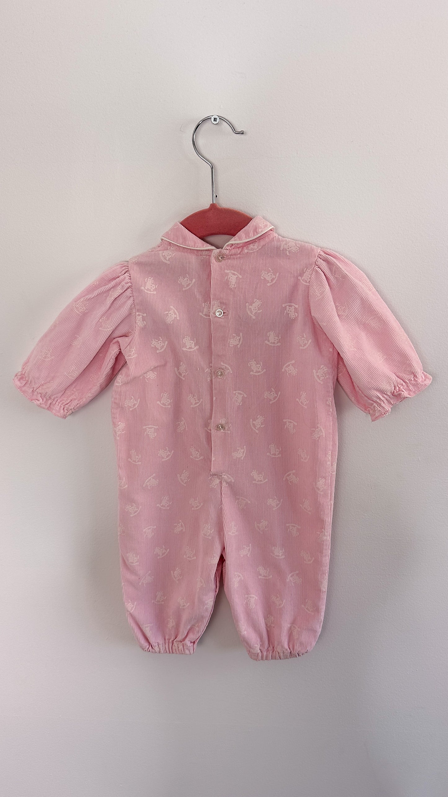 Kids- Rocking horse pink corduroy jumpsuit- 3