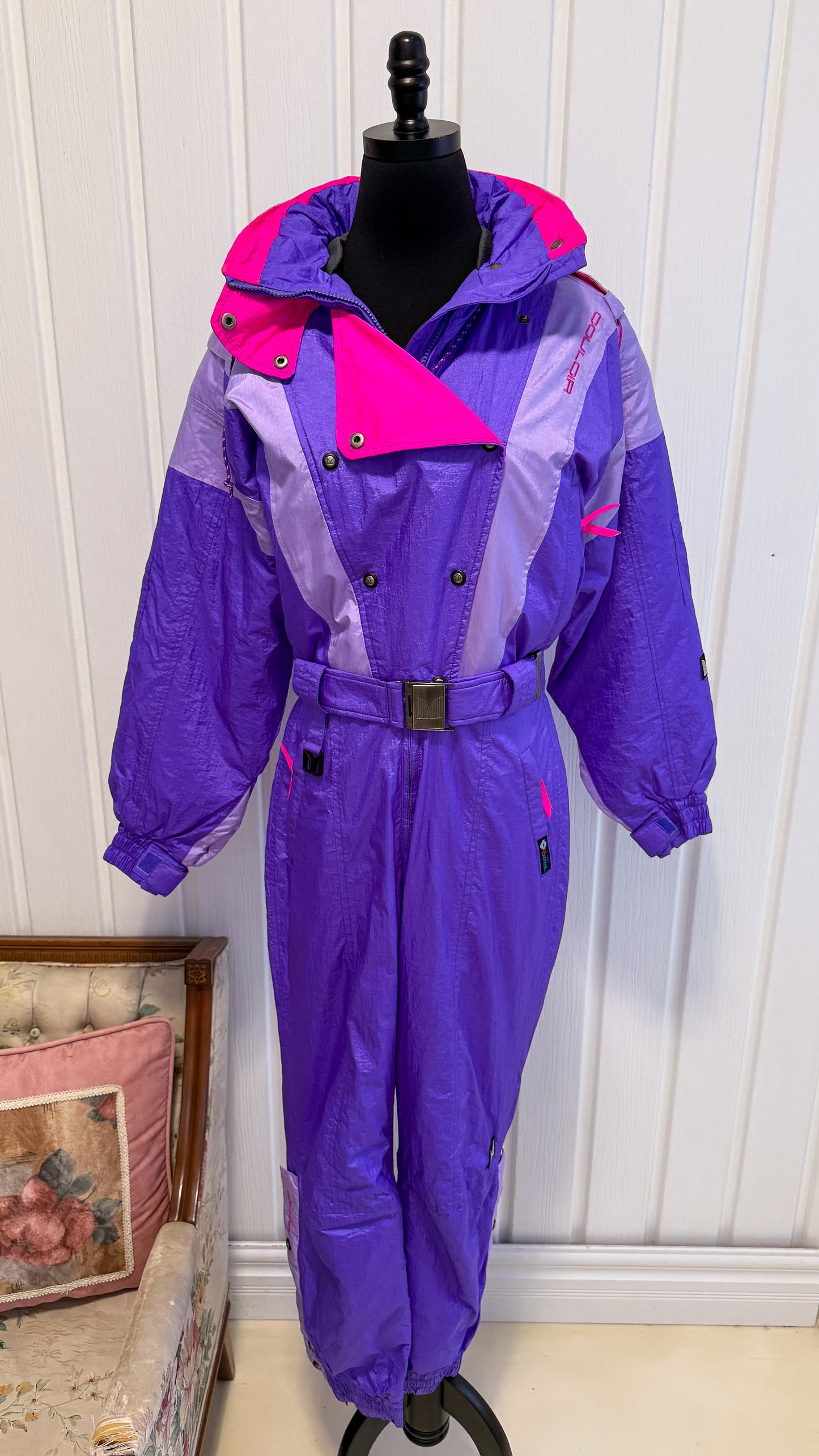 Onepiece hiver mauve et rose- medium