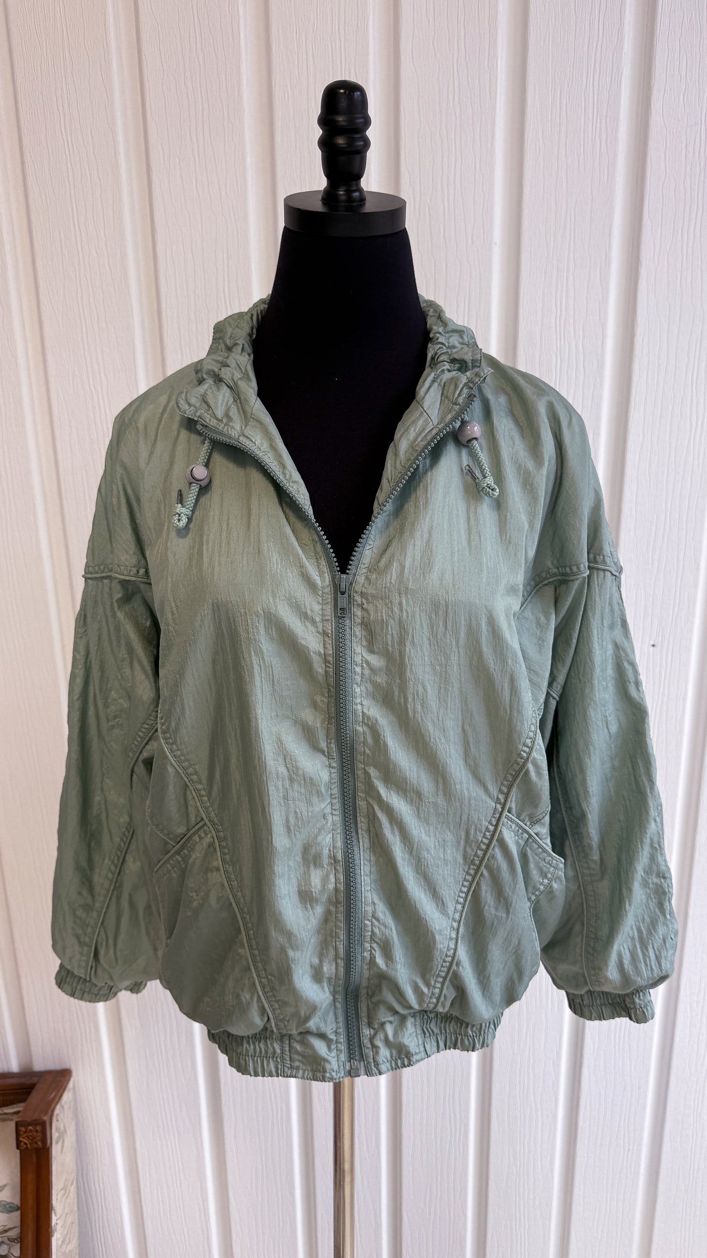 Manteau coupe-vent vert menthe nacrée- medium