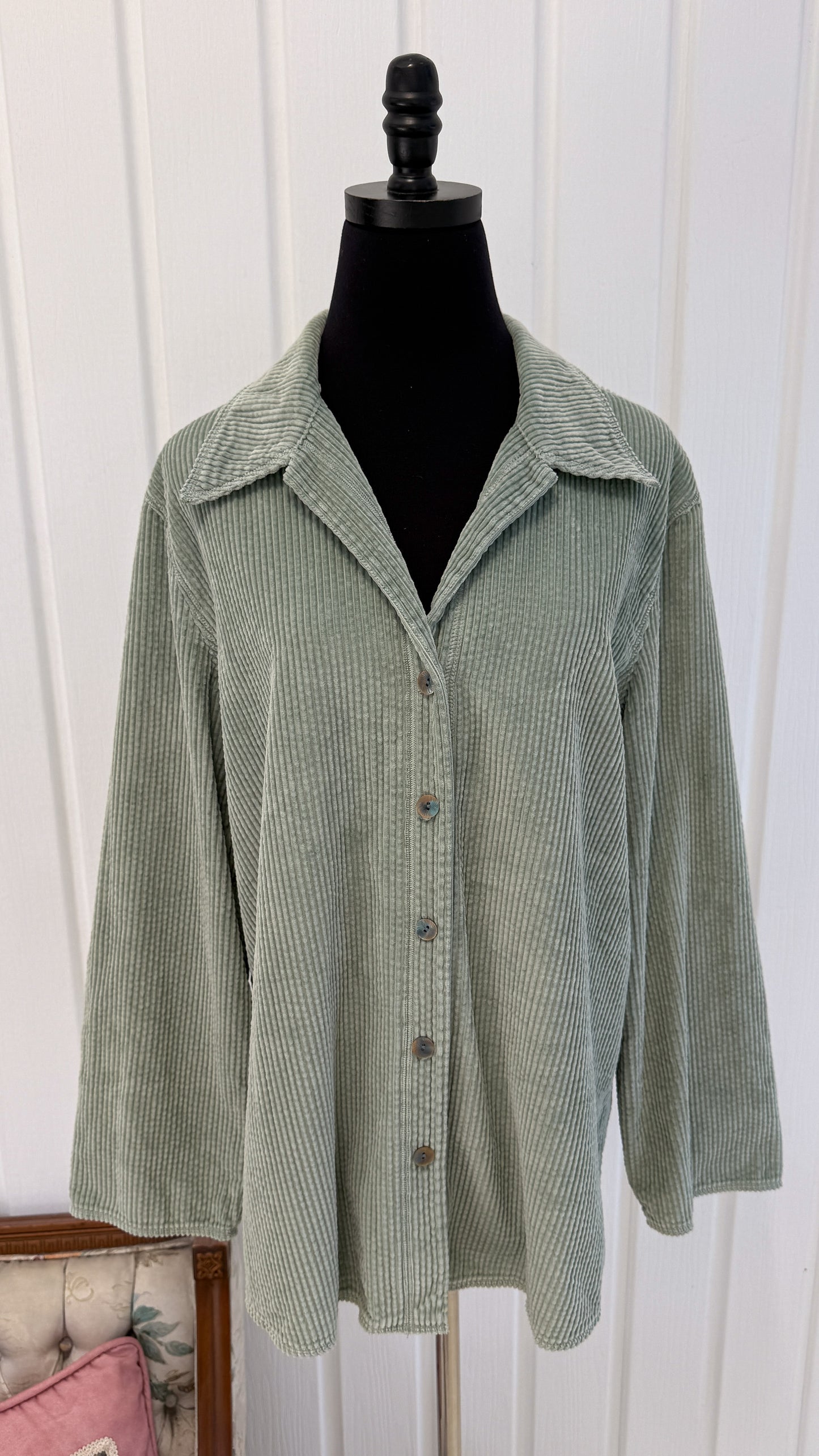 Veste en corduroy sarcelle- large