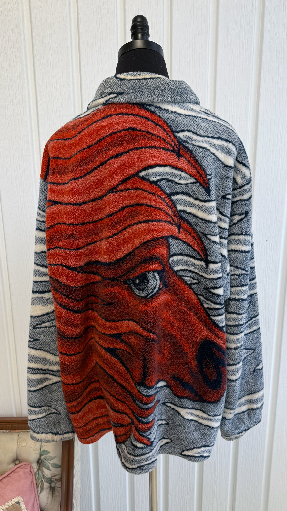 Veste en polar bleu Cheval- x-large
