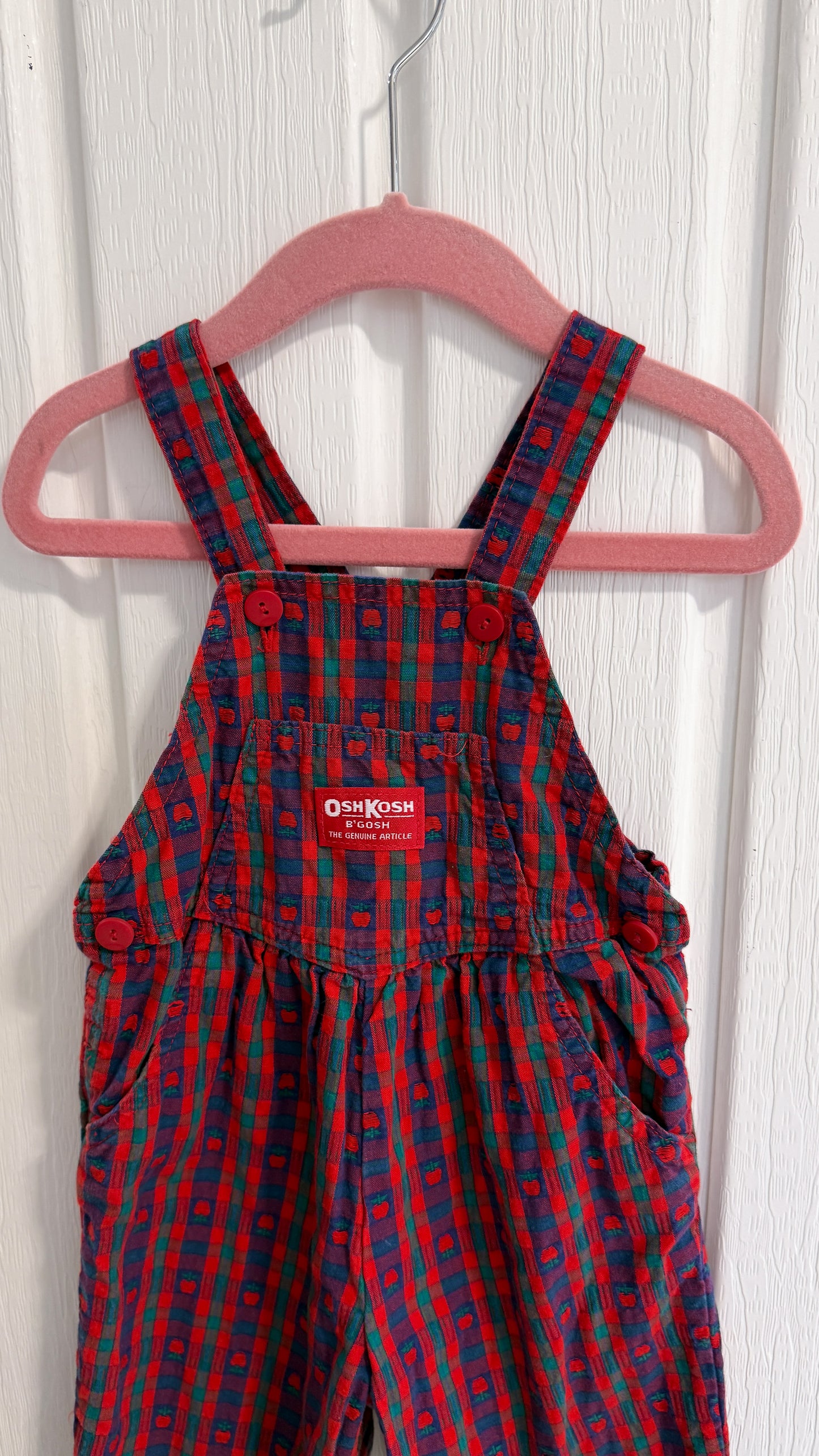 Enfants- salopette carreauté/pommes Oshkosh- 24mois