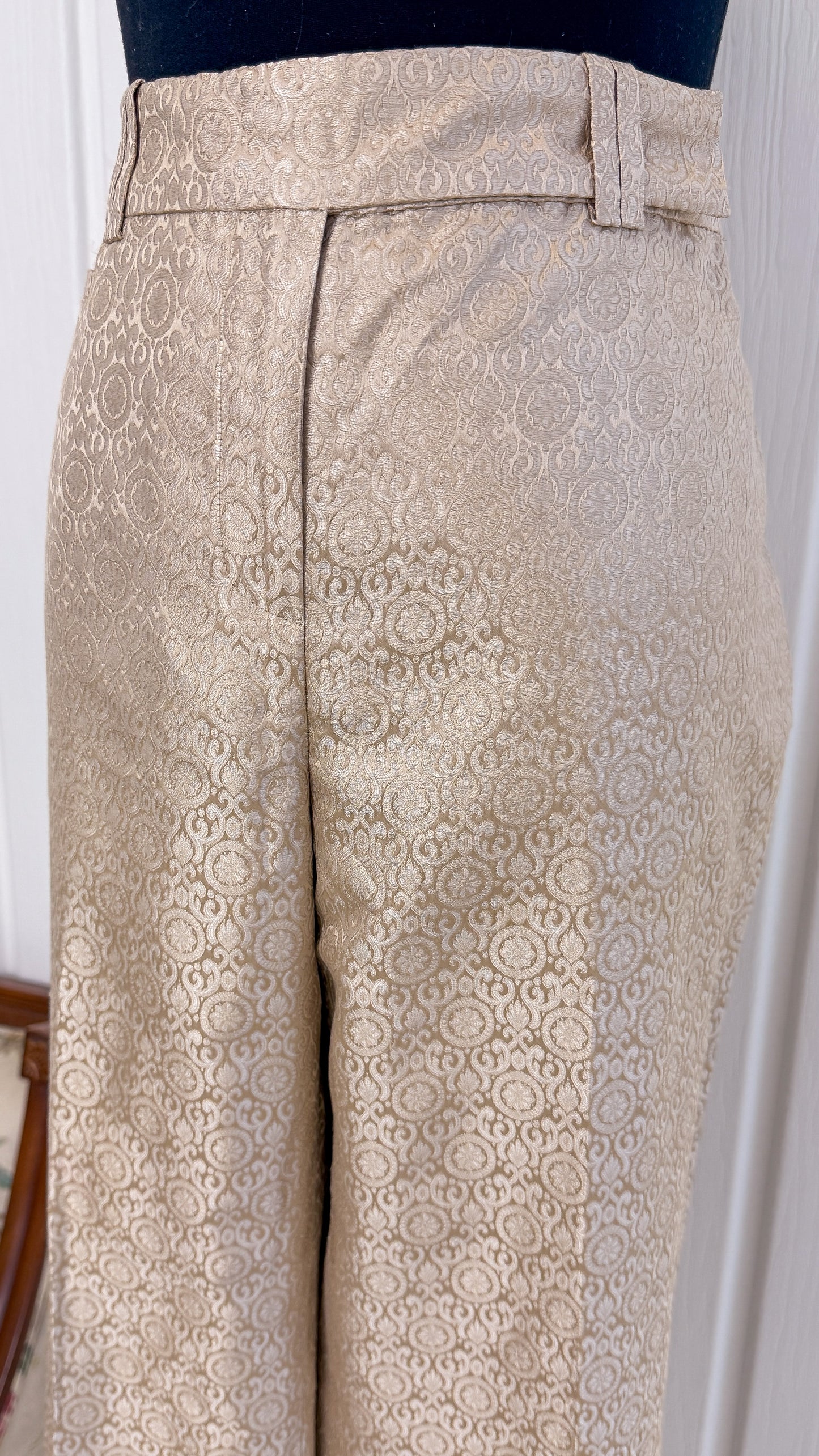 Gold patterned pants - wide