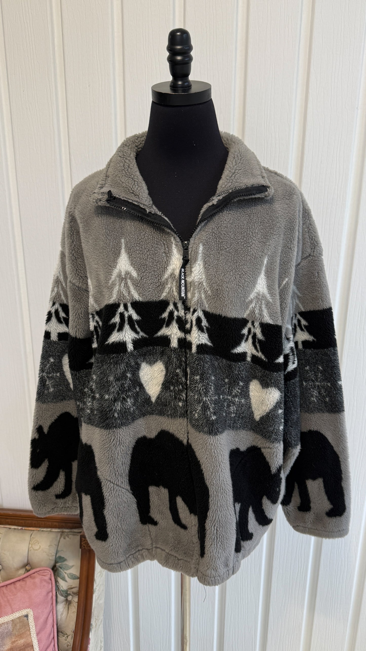 Veste en polar grise ours- medium