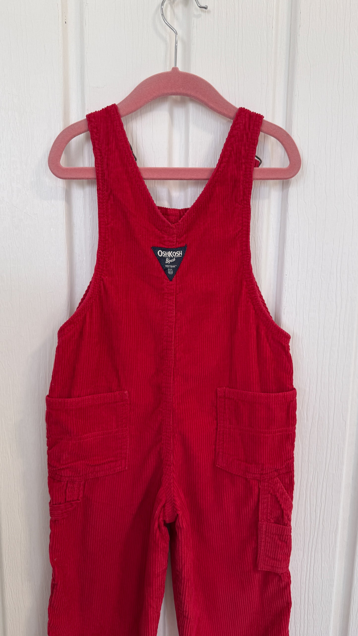 Enfants- salopette en corduroy rouge Oshkosh- 3T et 4T