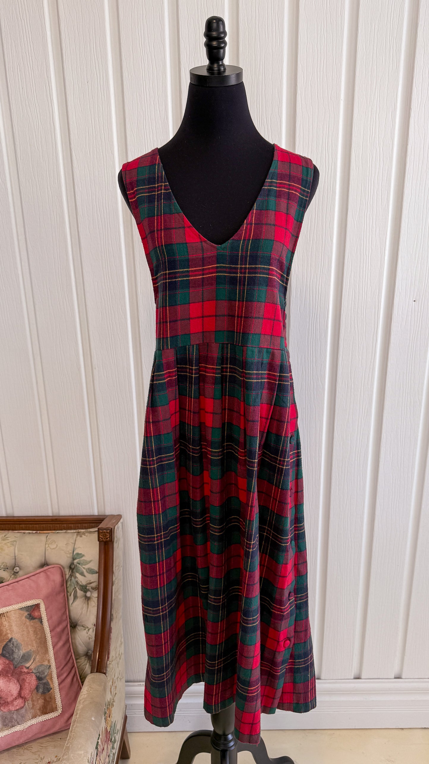 Robe carreauté rouge,vert et jaune- small