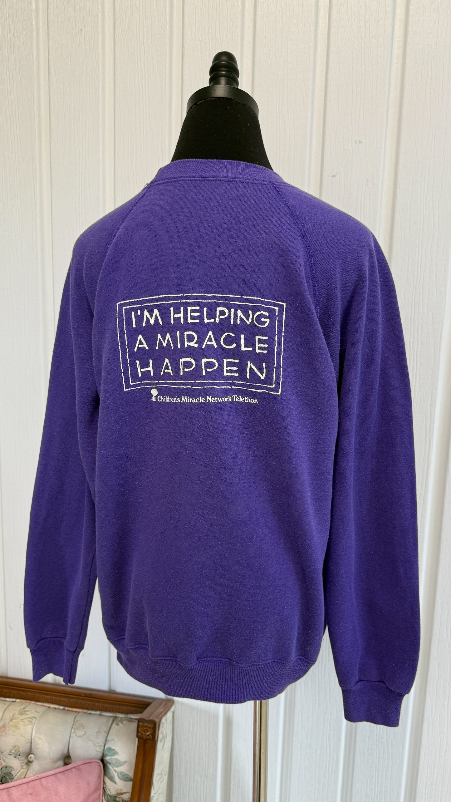 Chandail crewneck mauve Sick Kids Telethon 1992- small