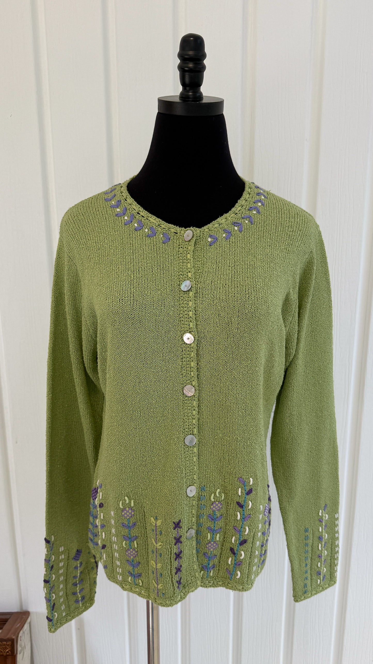 Cardigan tricot vert pâle - medium