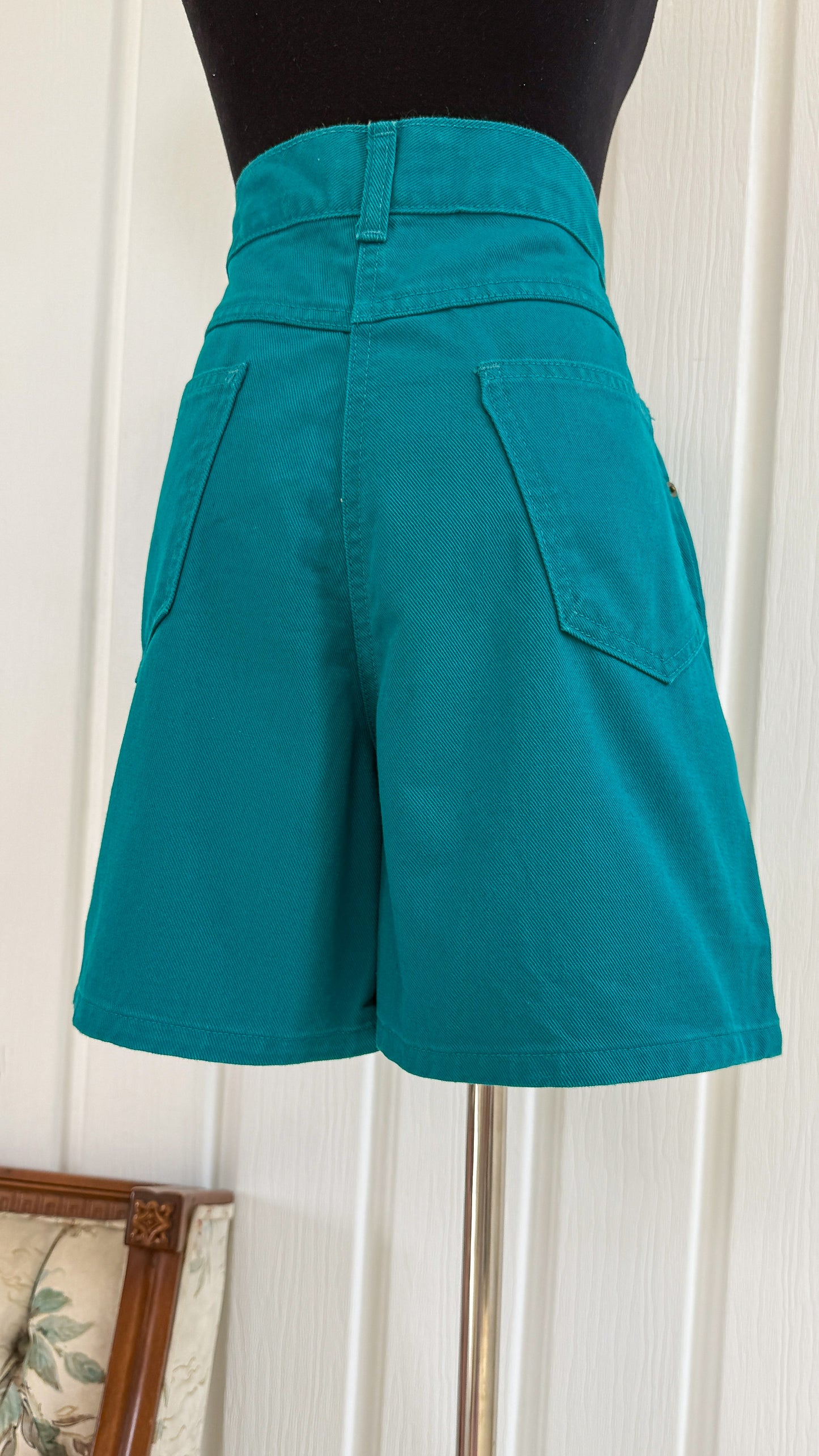 Bermuda en jeans turquoise- small