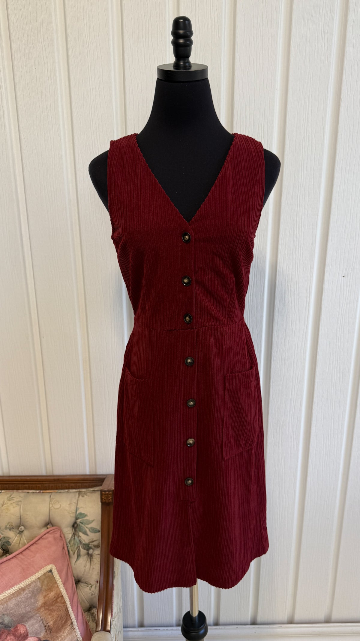 Robe en corduroy rouge vin- small