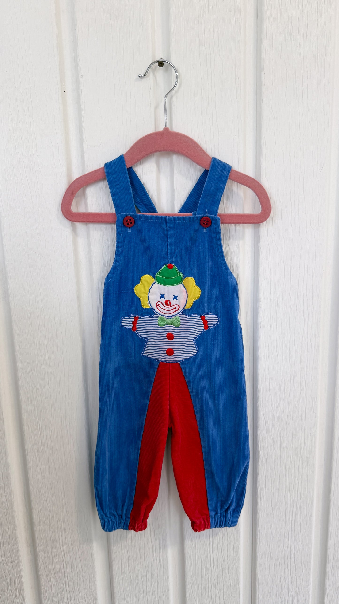 Enfants- salopette en corduroy bleu clown- 12m