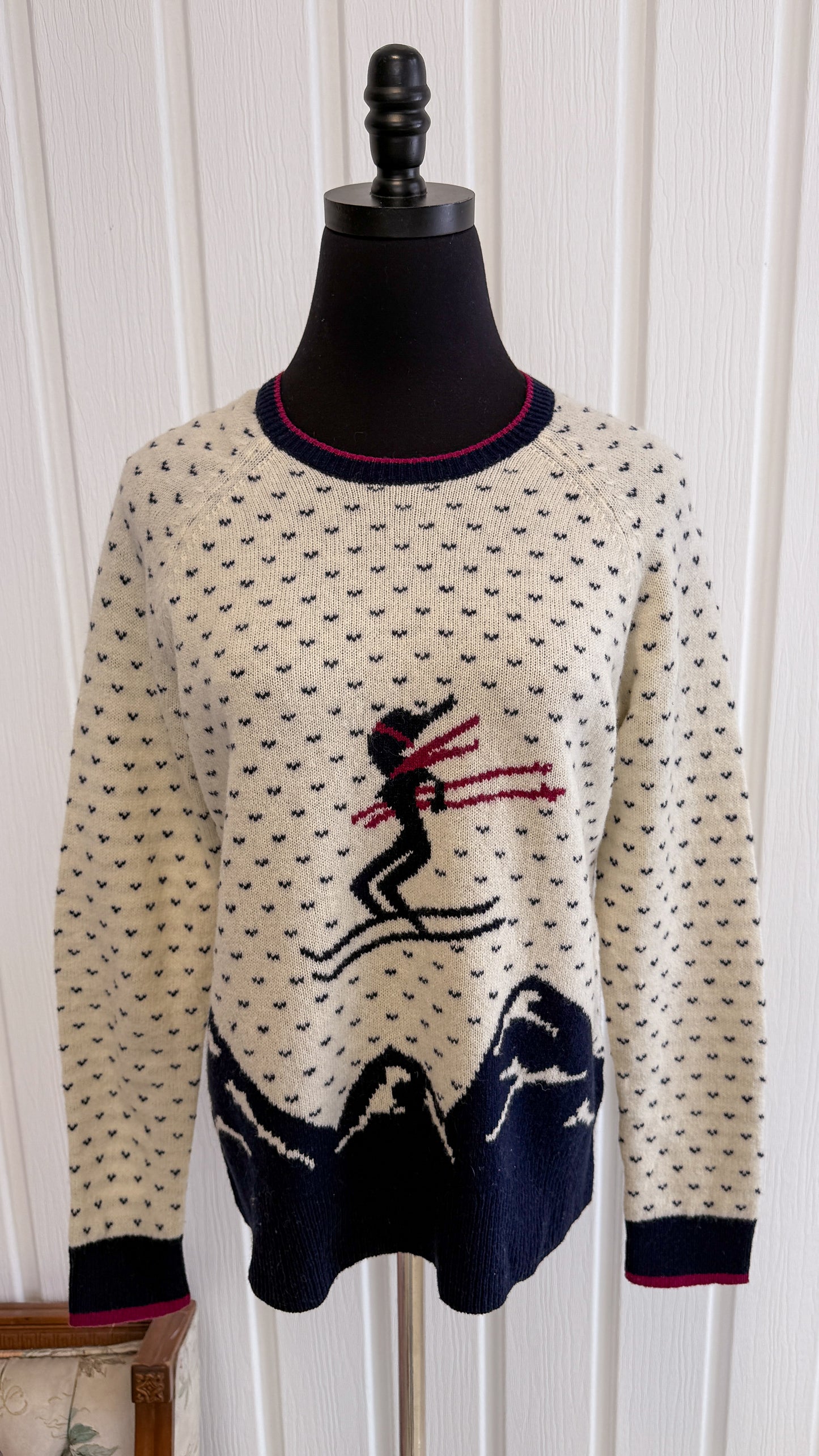 Chandail en tricot beige skieuse- small