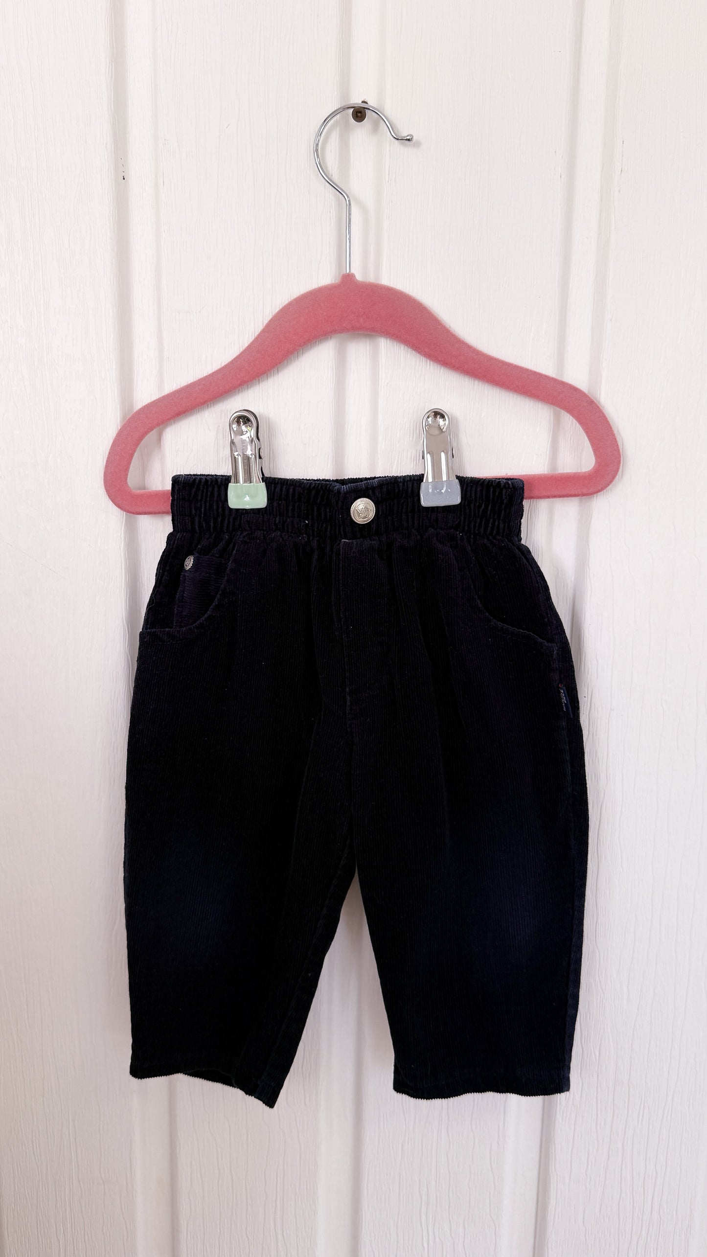 Enfants- pantalons baggy corduroy marine- 12m