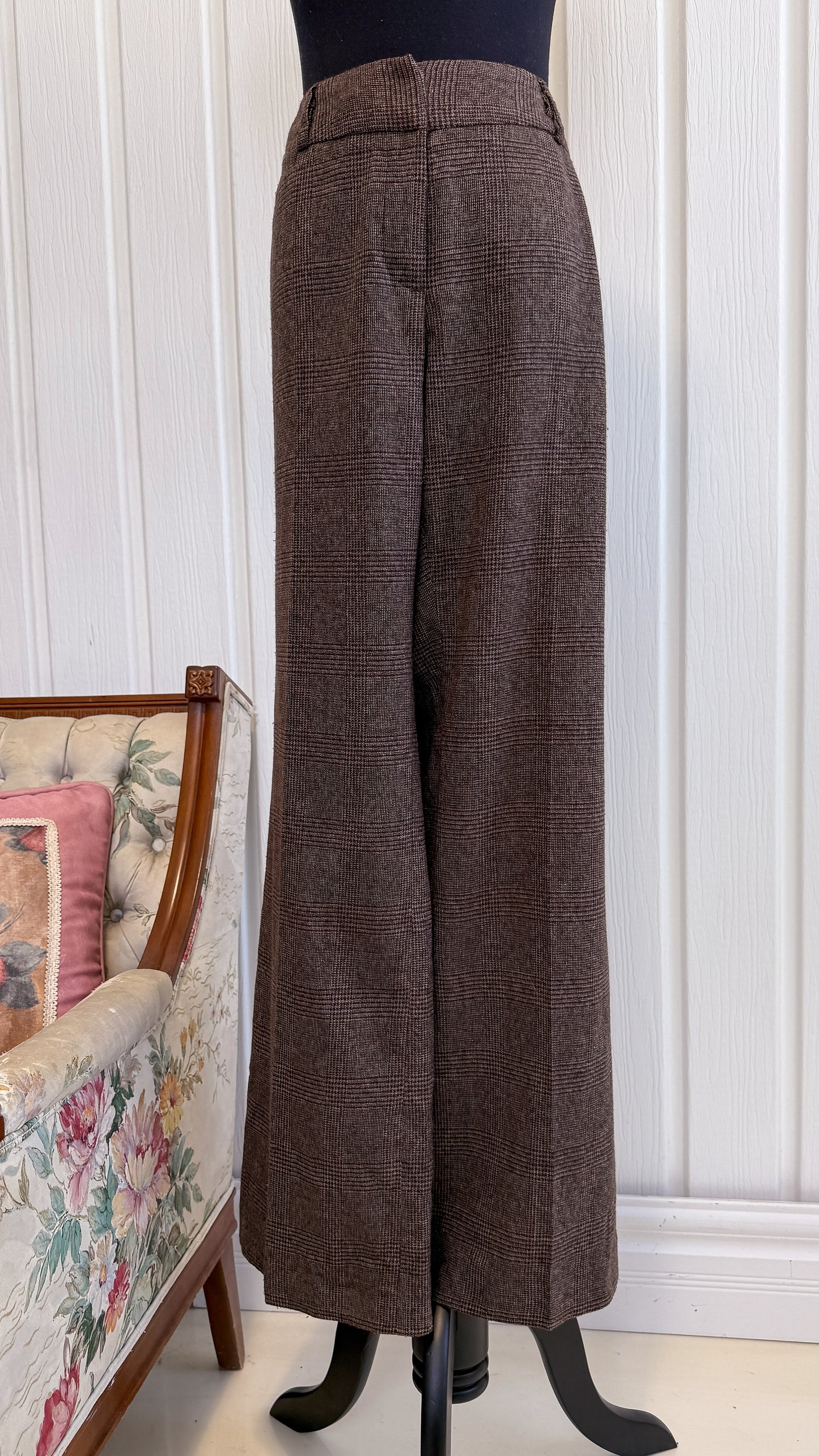 Pantalons brun carreauté- large