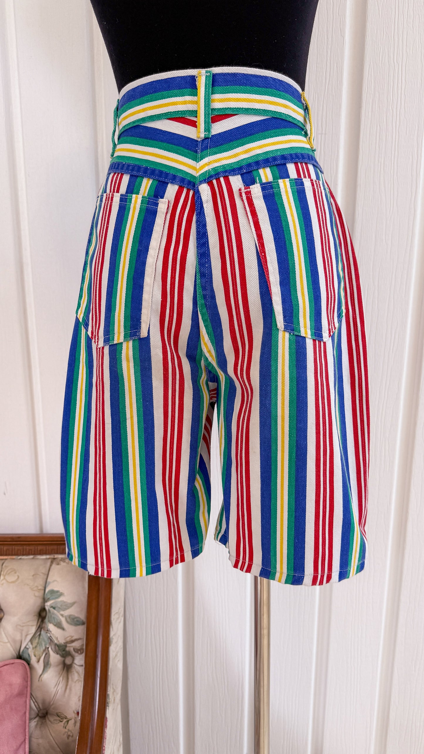Bermuda en jeans rayé- small