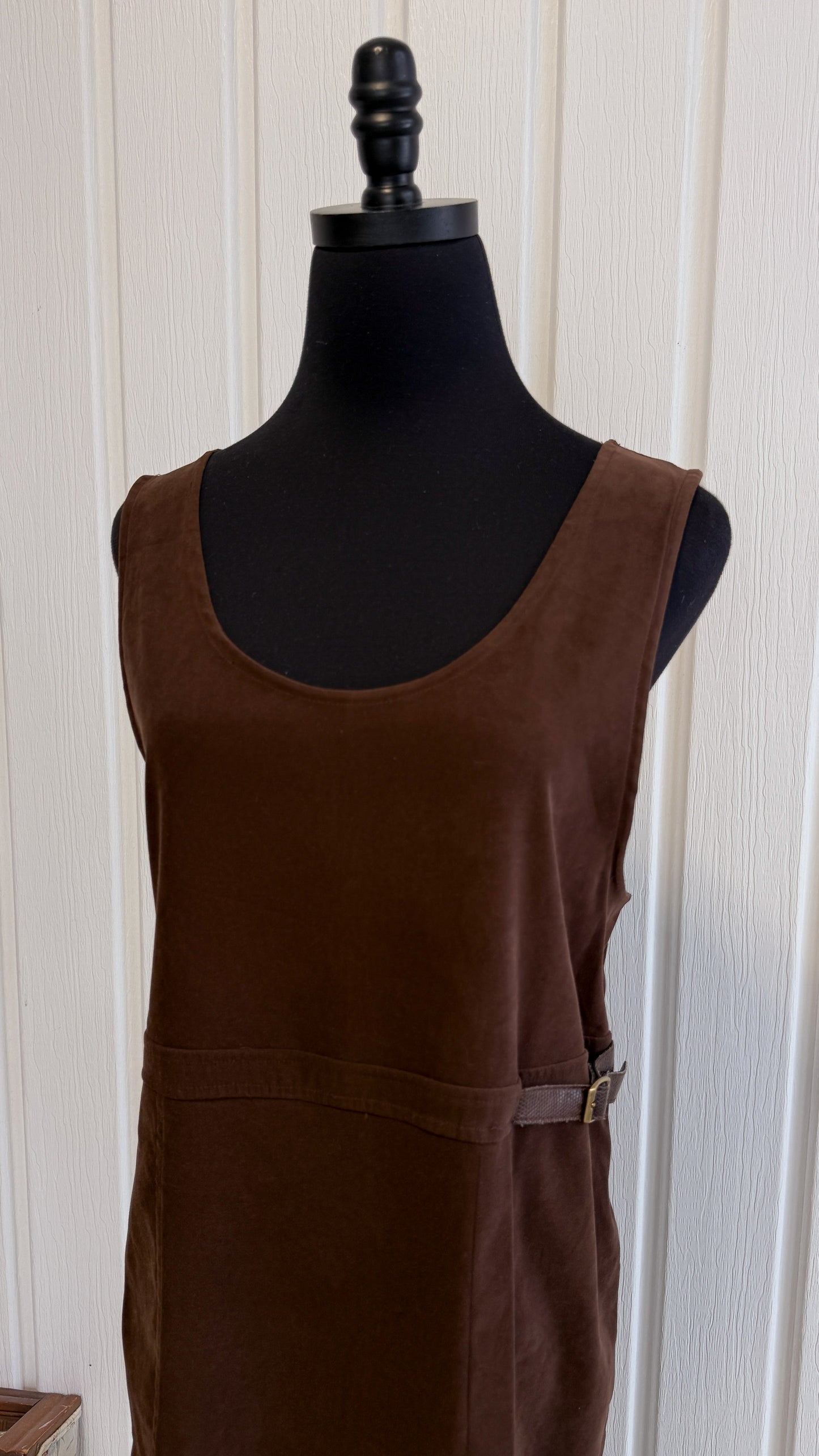 Robe en faux suède brun - medium