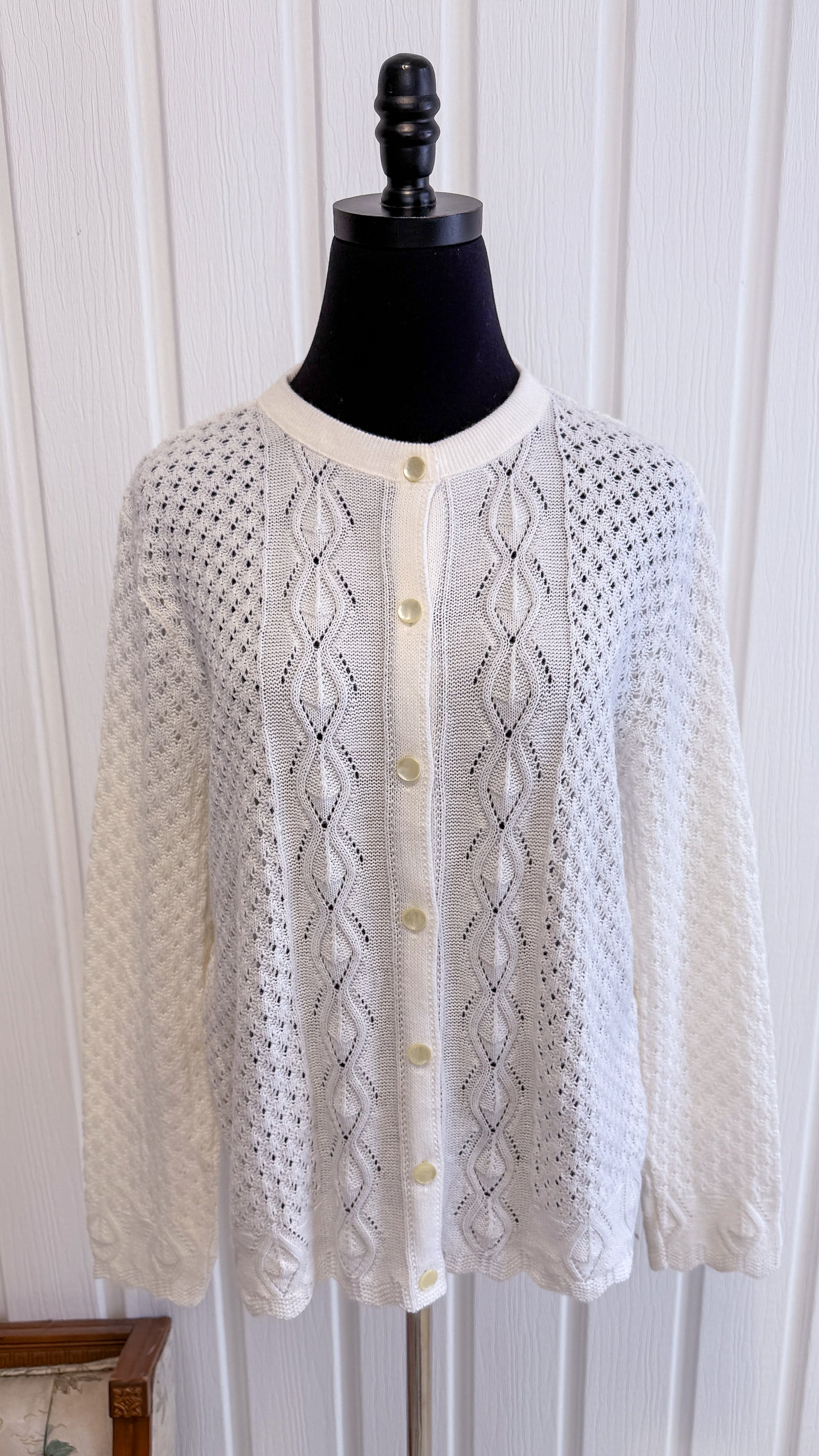 Cardigan tricot blanc -medium