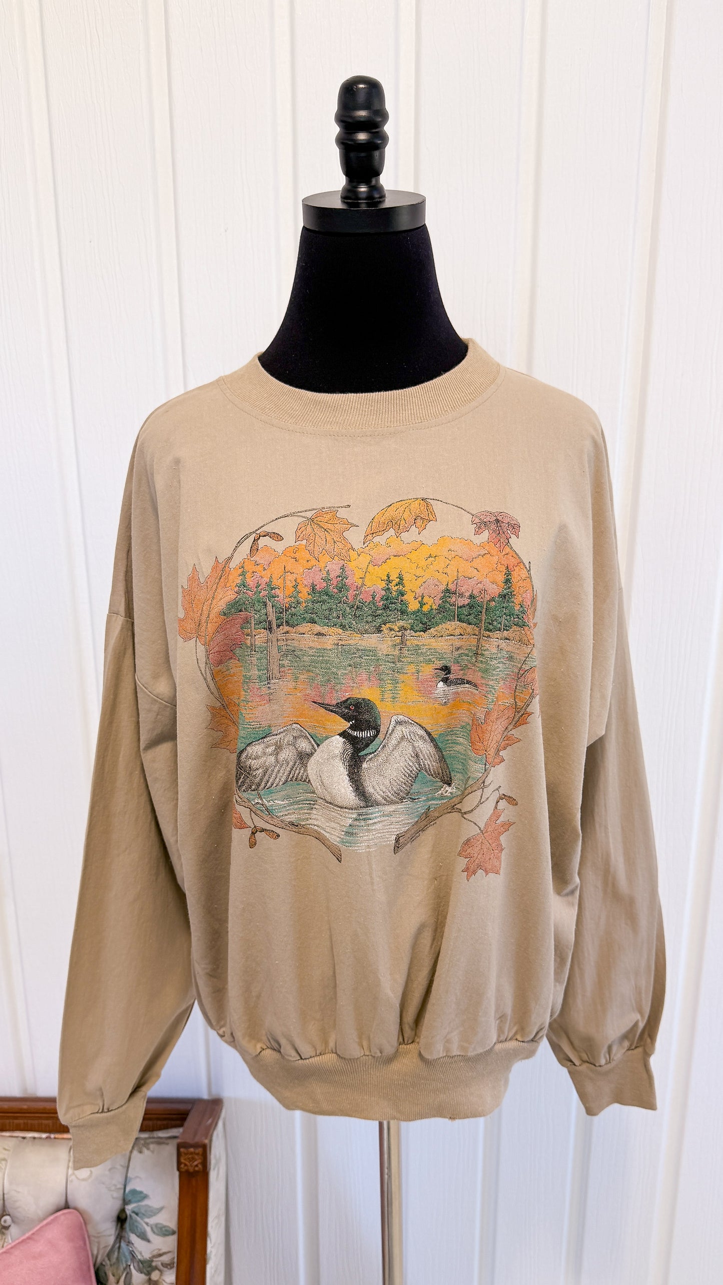 Chandail beige canard d’Automne- medium