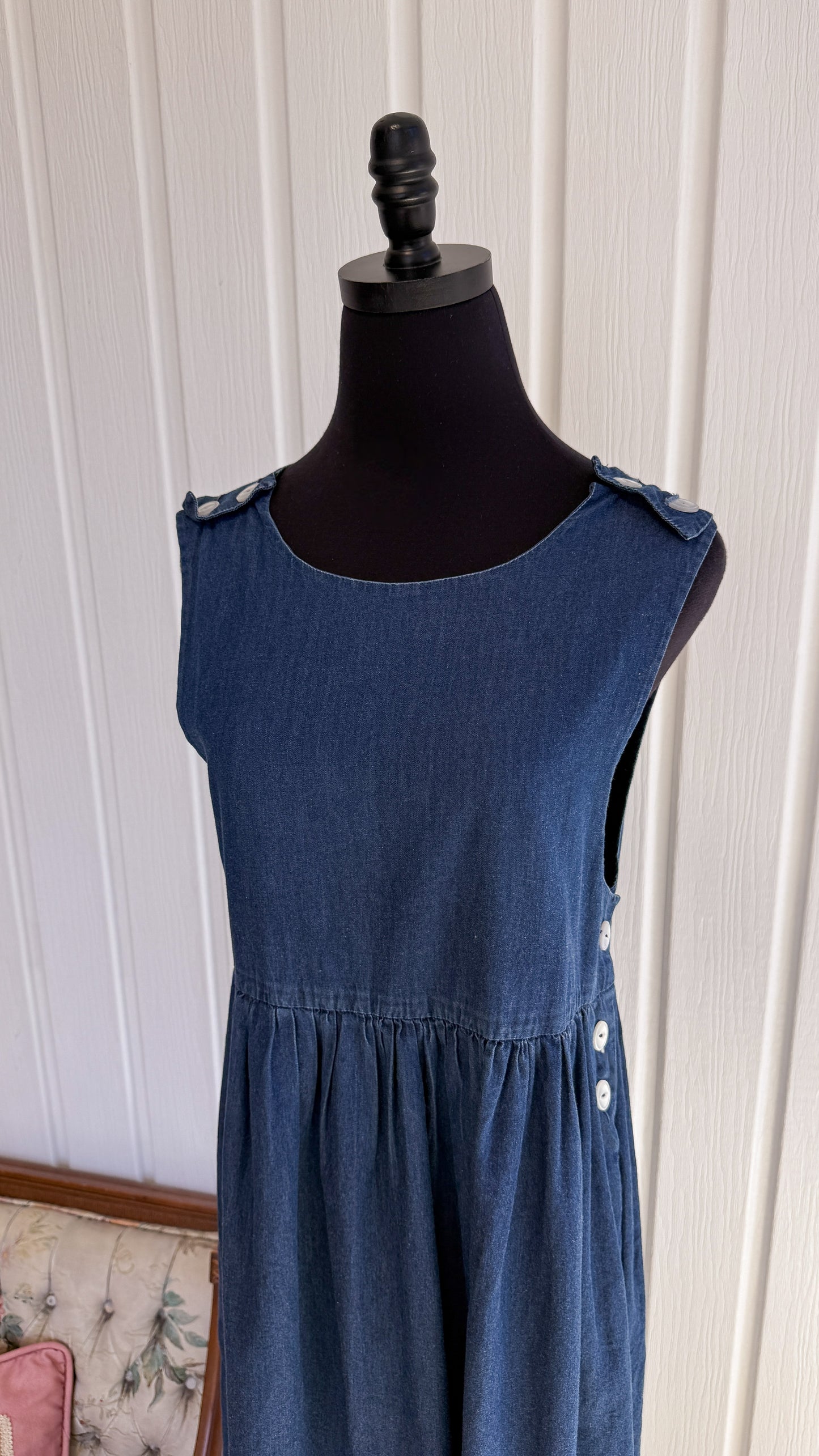 Robe en jeans bleu foncée- large
