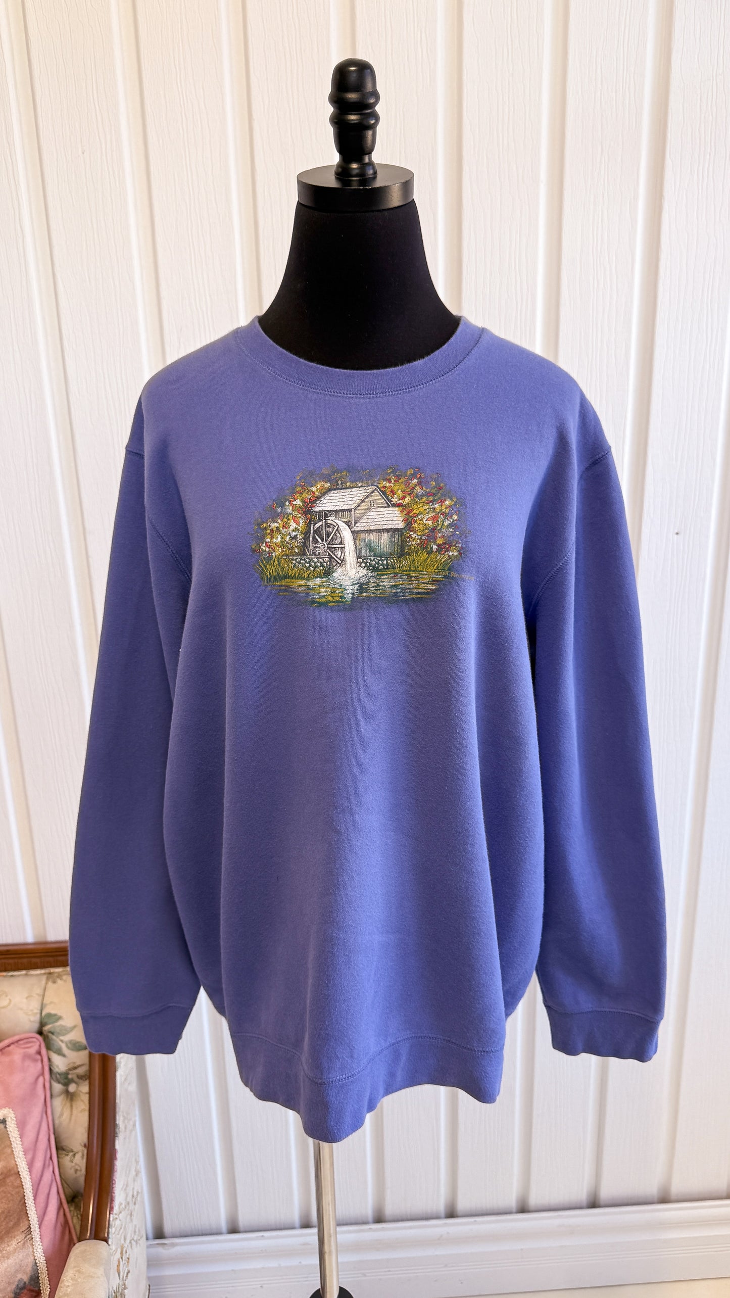 Chandail crewneck lilas grange- x-large