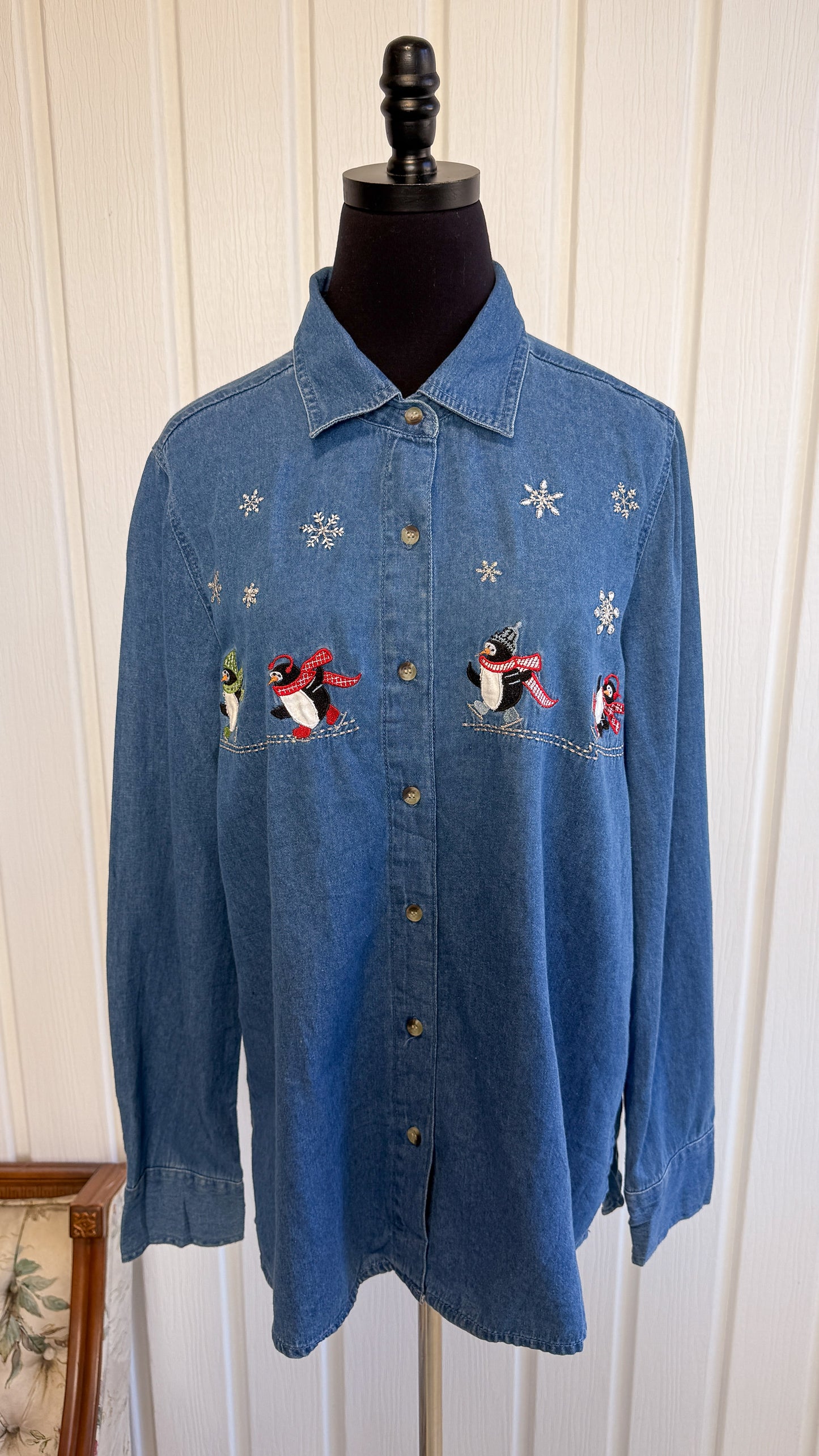 Chemisier en denim pingouins- large