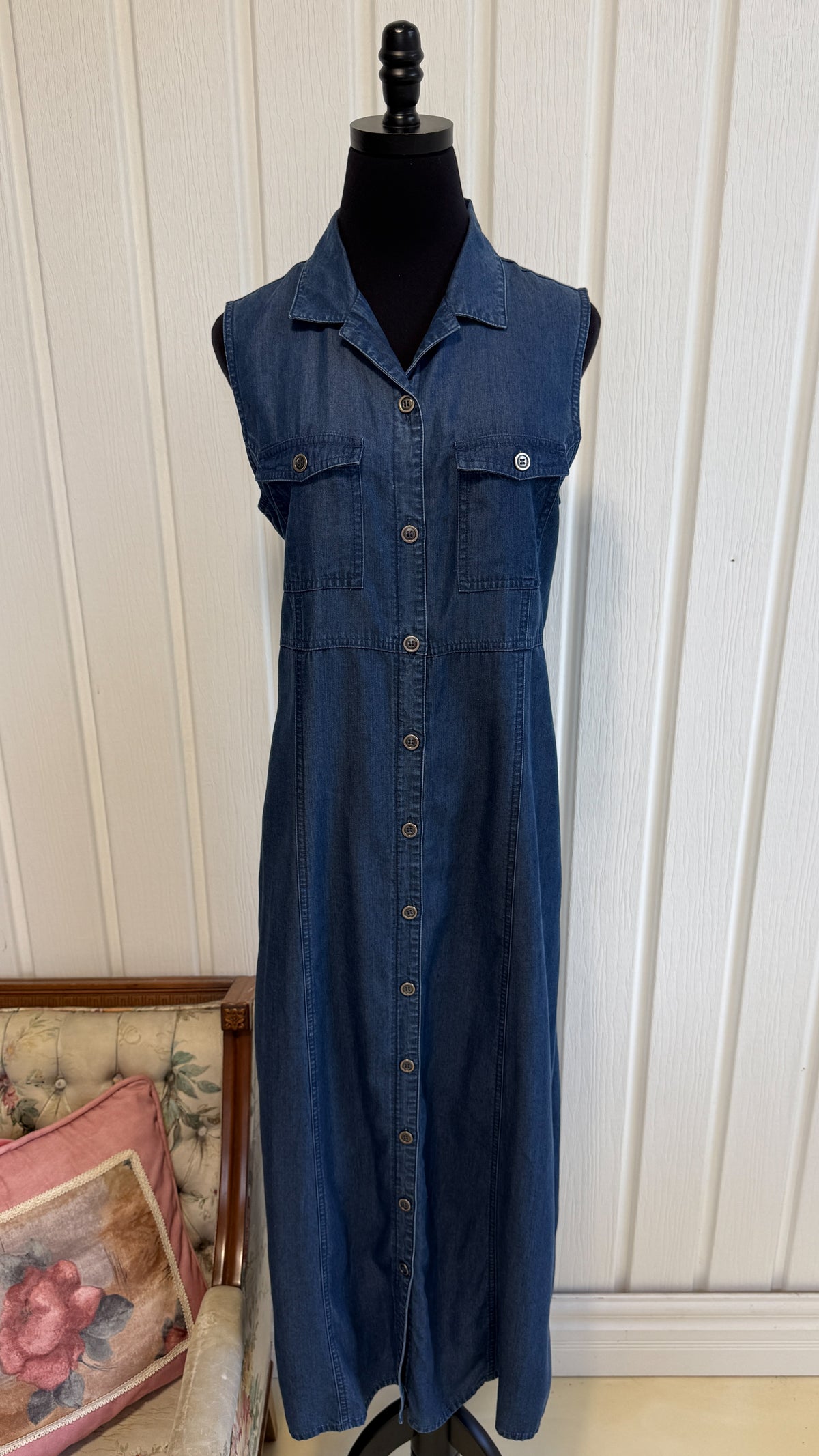 Robe chemisier en denim- large