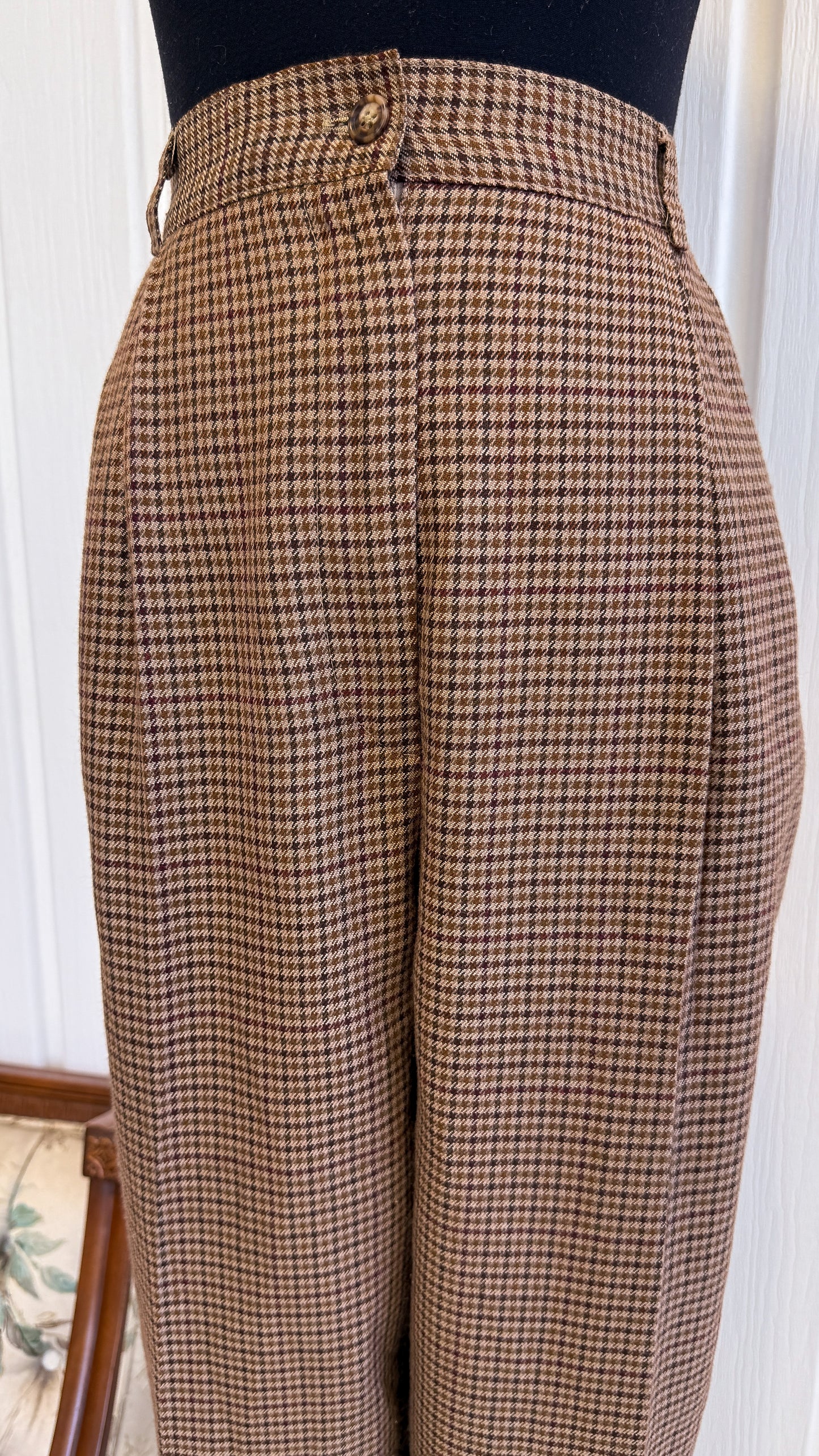 Pantalons carreauté beige et brun- medium