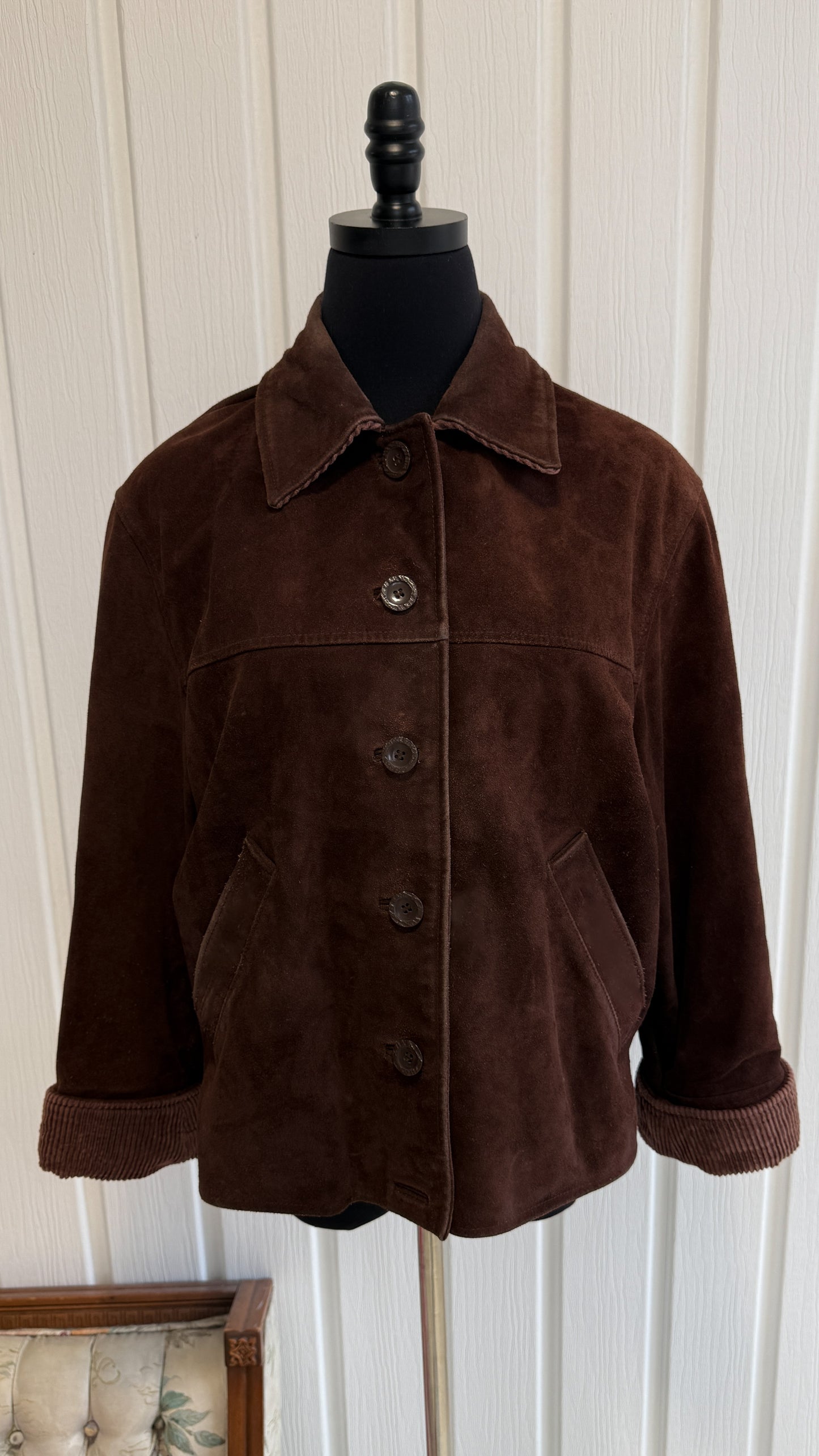 Manteau en suède brun- small