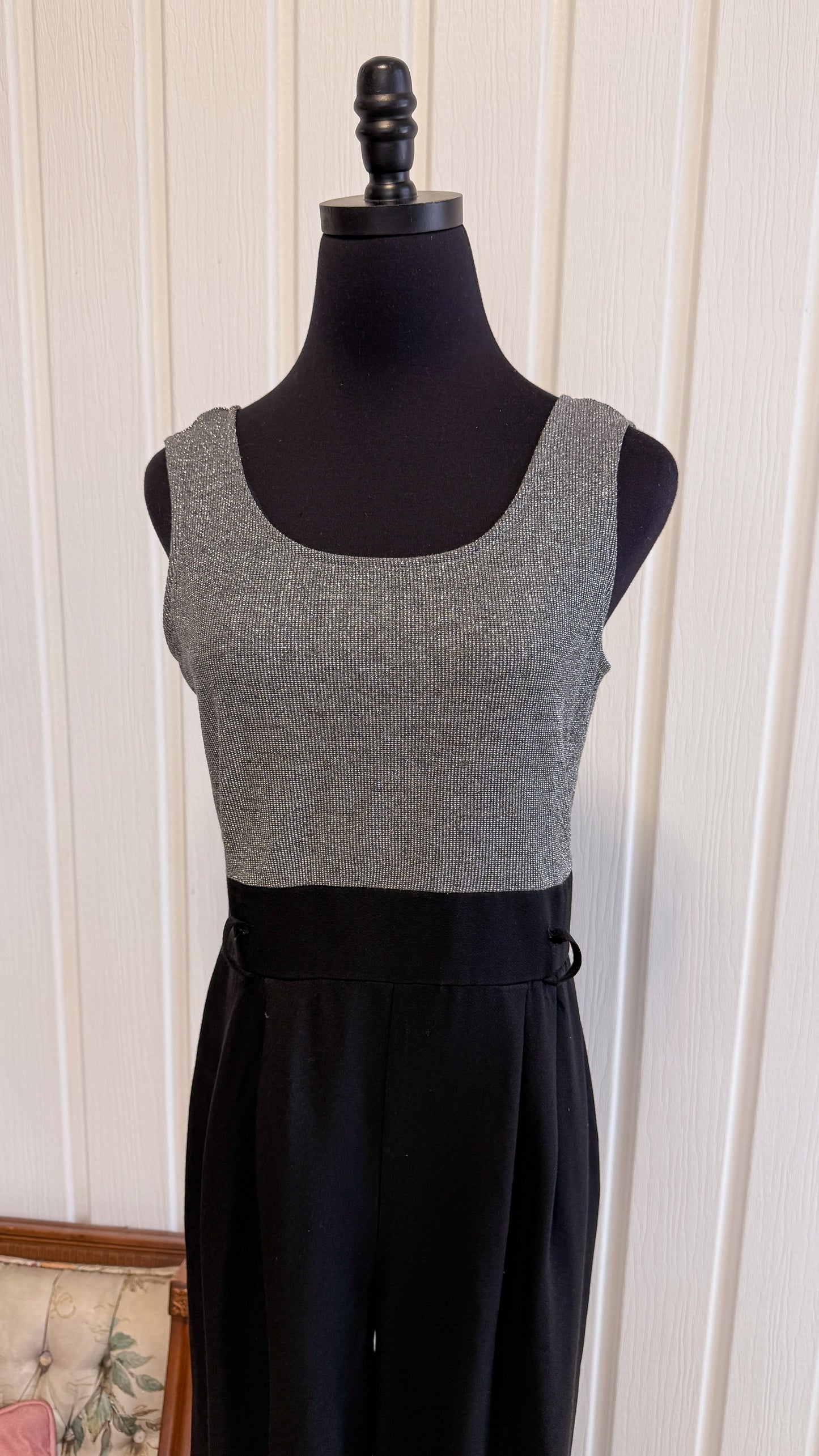 Jumpsuit noir et argent scintillant- medium