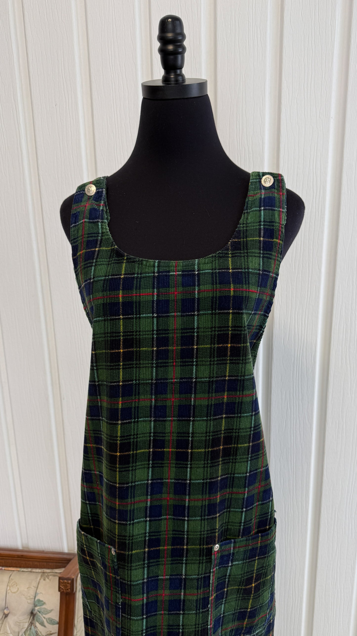 Robe trapeze en corduroy carreauté-large