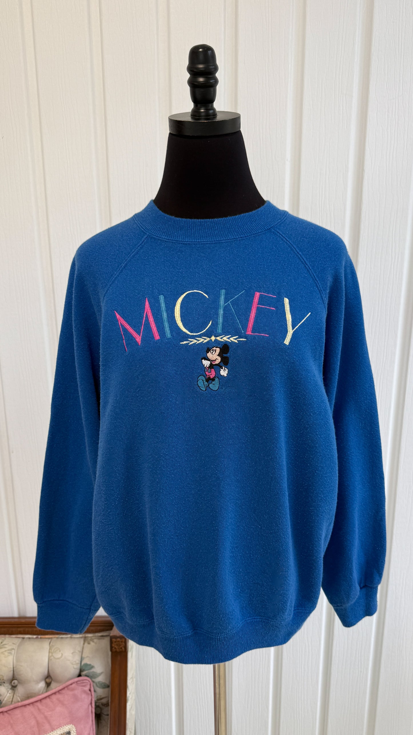 Chandail crewneck bleu Mickey- large