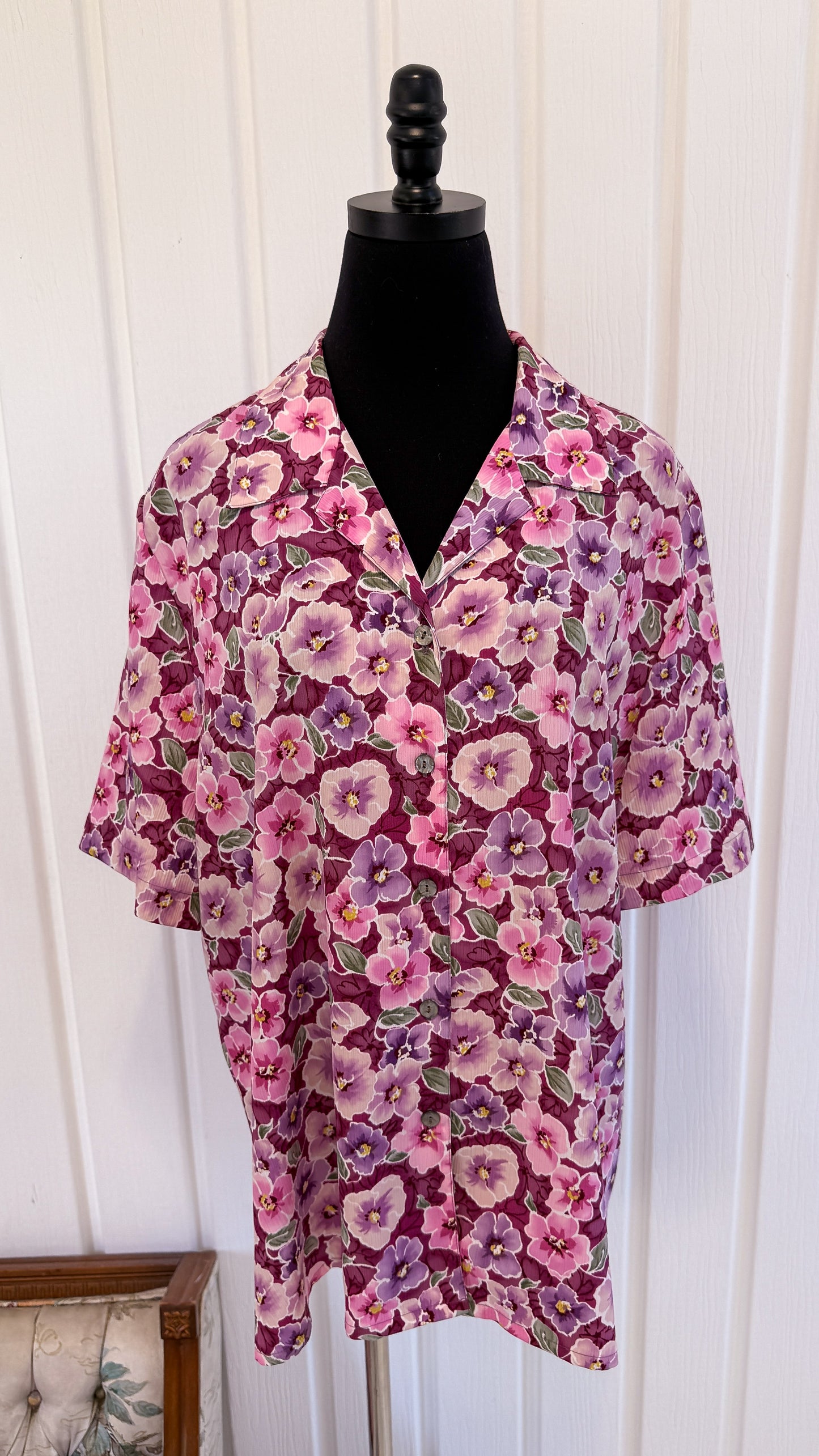 Chemisier fleuris mauve- x-large