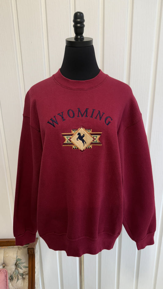 Chandail crewneck bourgogne Wyoming- large