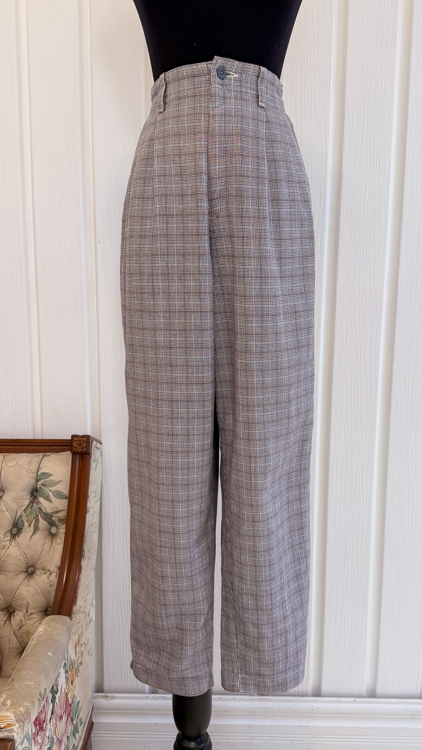 Pantalons carreauté beige et bleu- medium