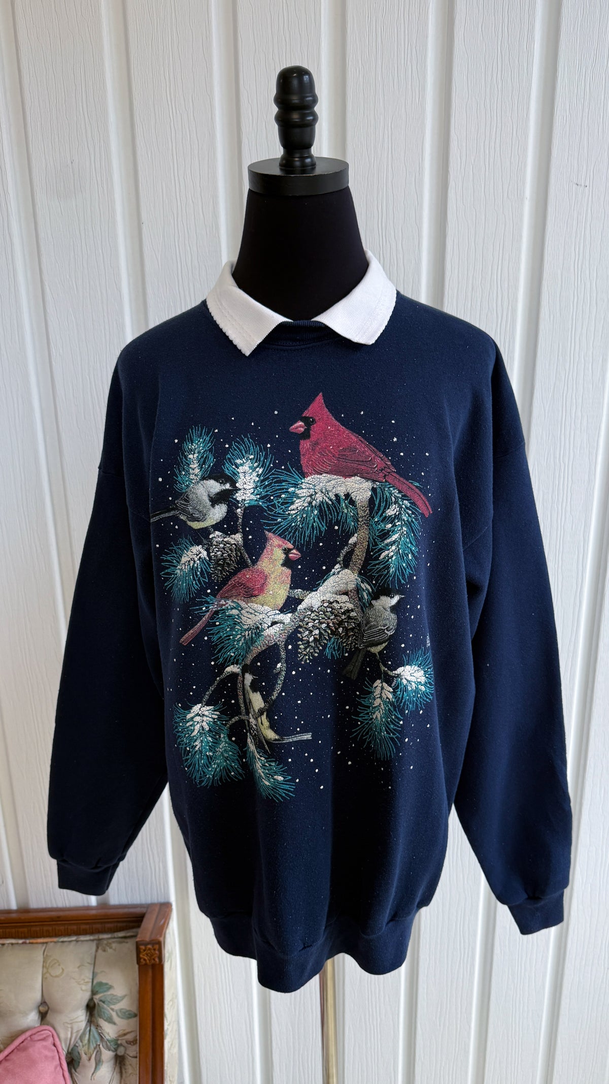 Chandail crewneck marine oiseaux hiver- medium