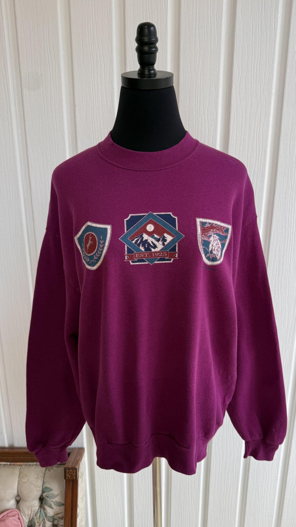 Chandail crewneck mauve - large