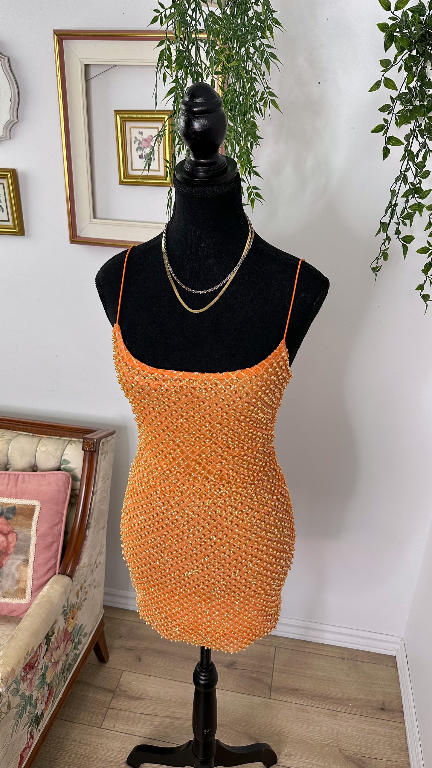 Pearl orange dress - x-small