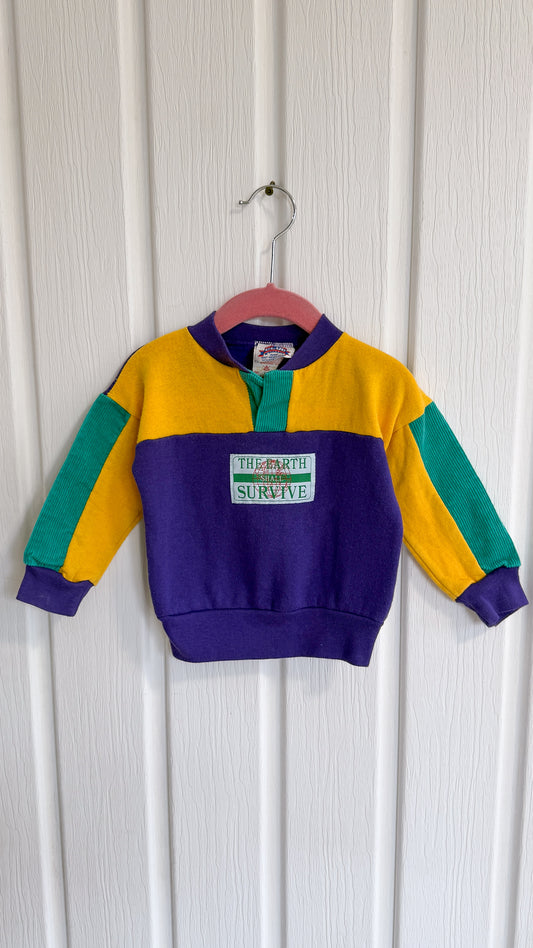 Enfants- chansail crewneck jaune et mauve- 24mois